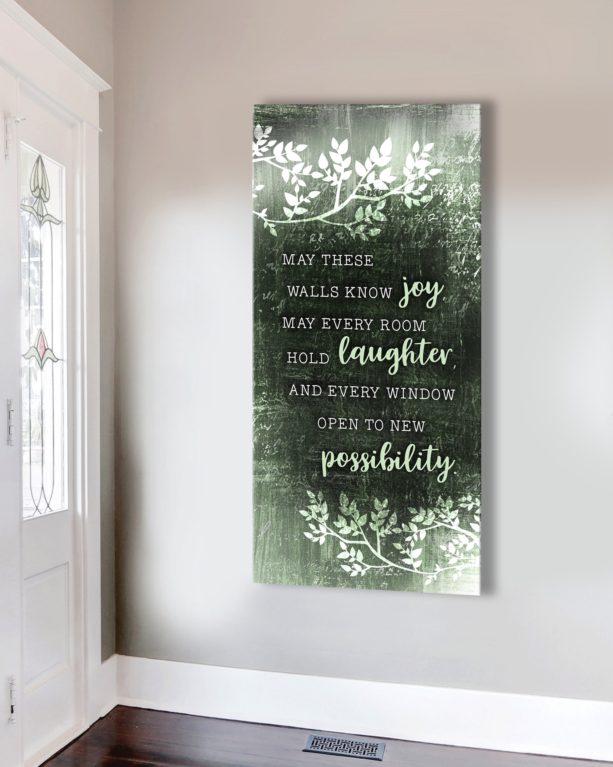 Exclusive Offer! Home Wall Art - 'May These Walls Know Joy' with Wood Frame, Ready to Hang
