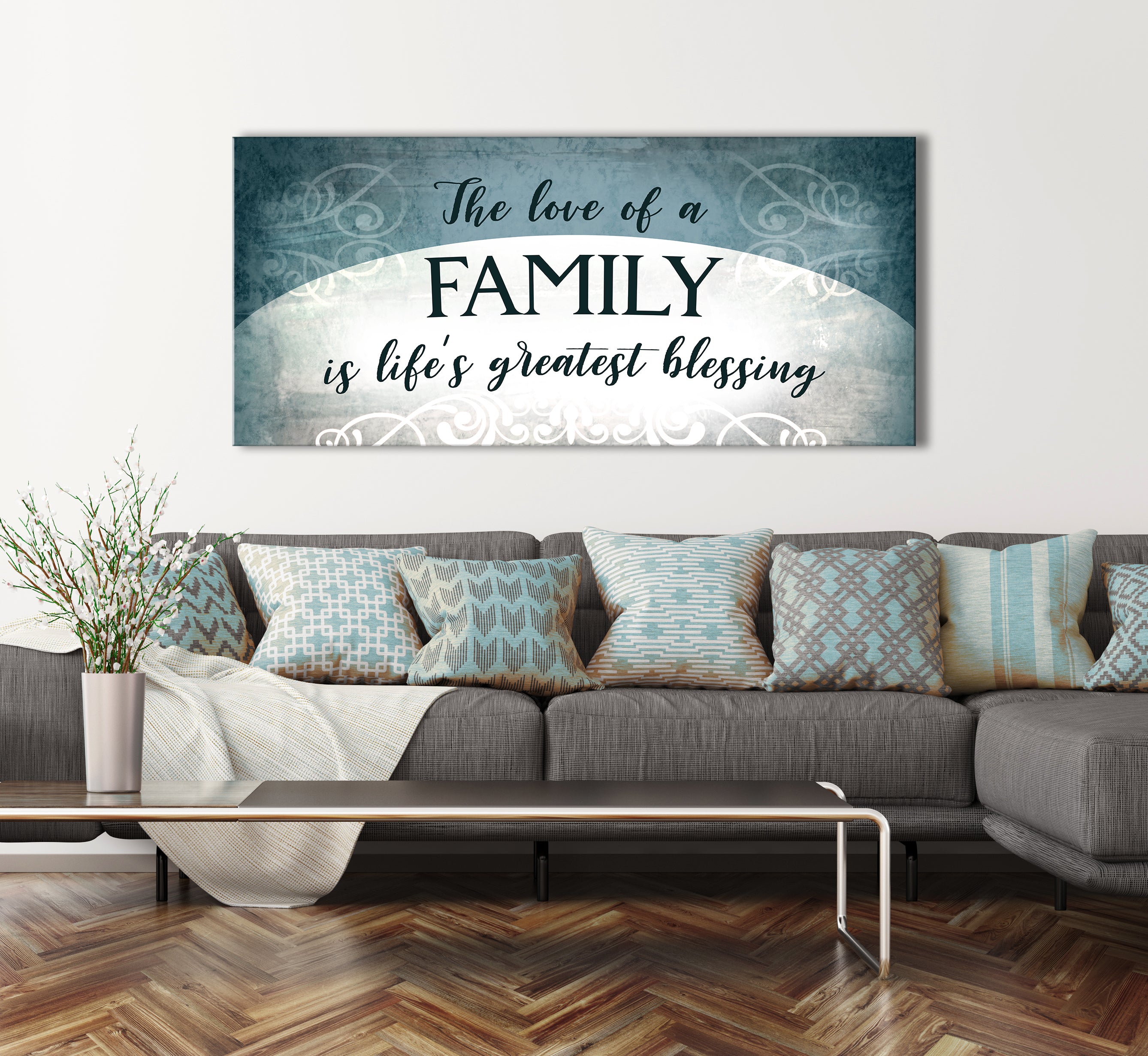 High - Quality Wood - Framed Family Wall Art: The Love Of A Family V2 (Ready To Hang)