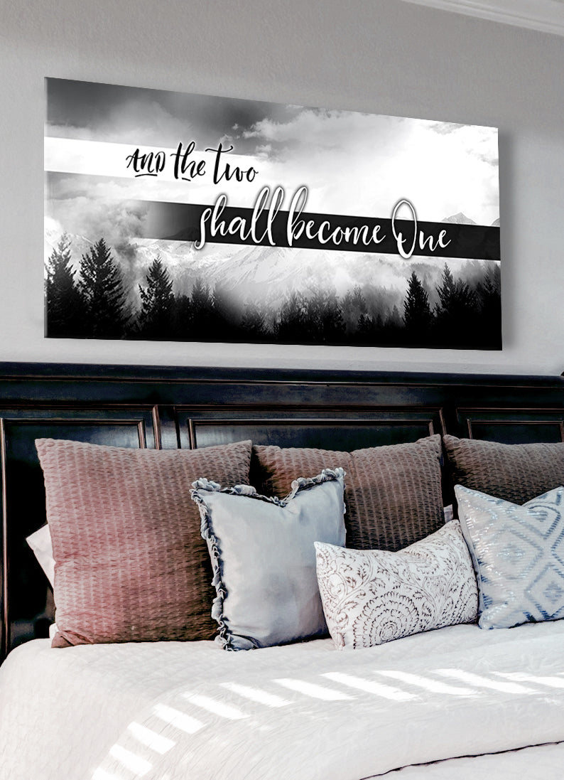 Exclusive Couples Wall Art - 'And The Two Shall Become One V4' with Wood Frame, Ready to Hang! Buy 2 Save 20%