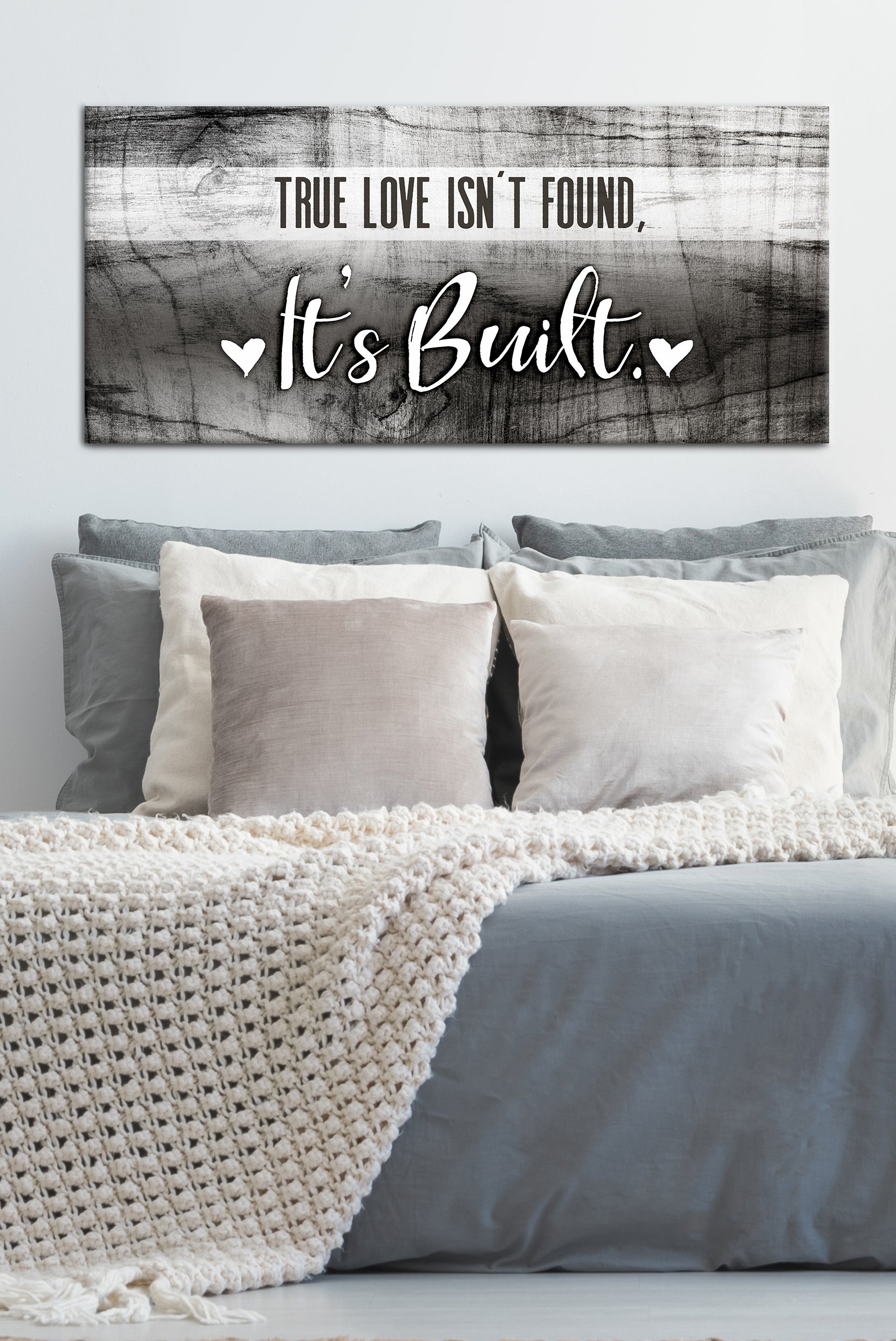 Exclusive Home Wall Art: True Love Is Built, Not Found (Wood Frame, Ready To Hang), Buy 2 Save 20%