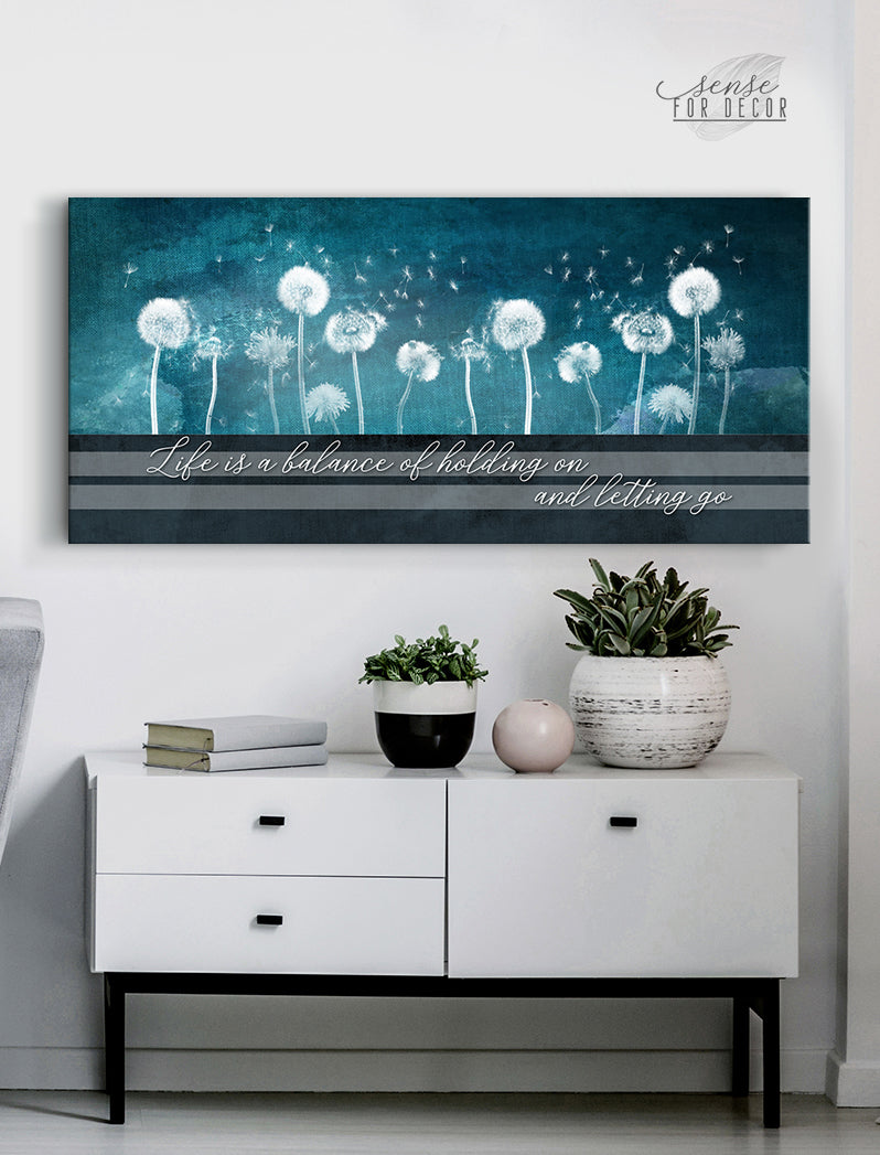 Inspiring Wood-Frame Wall Art: Life is a Balance of Holding On, Ready To Hang