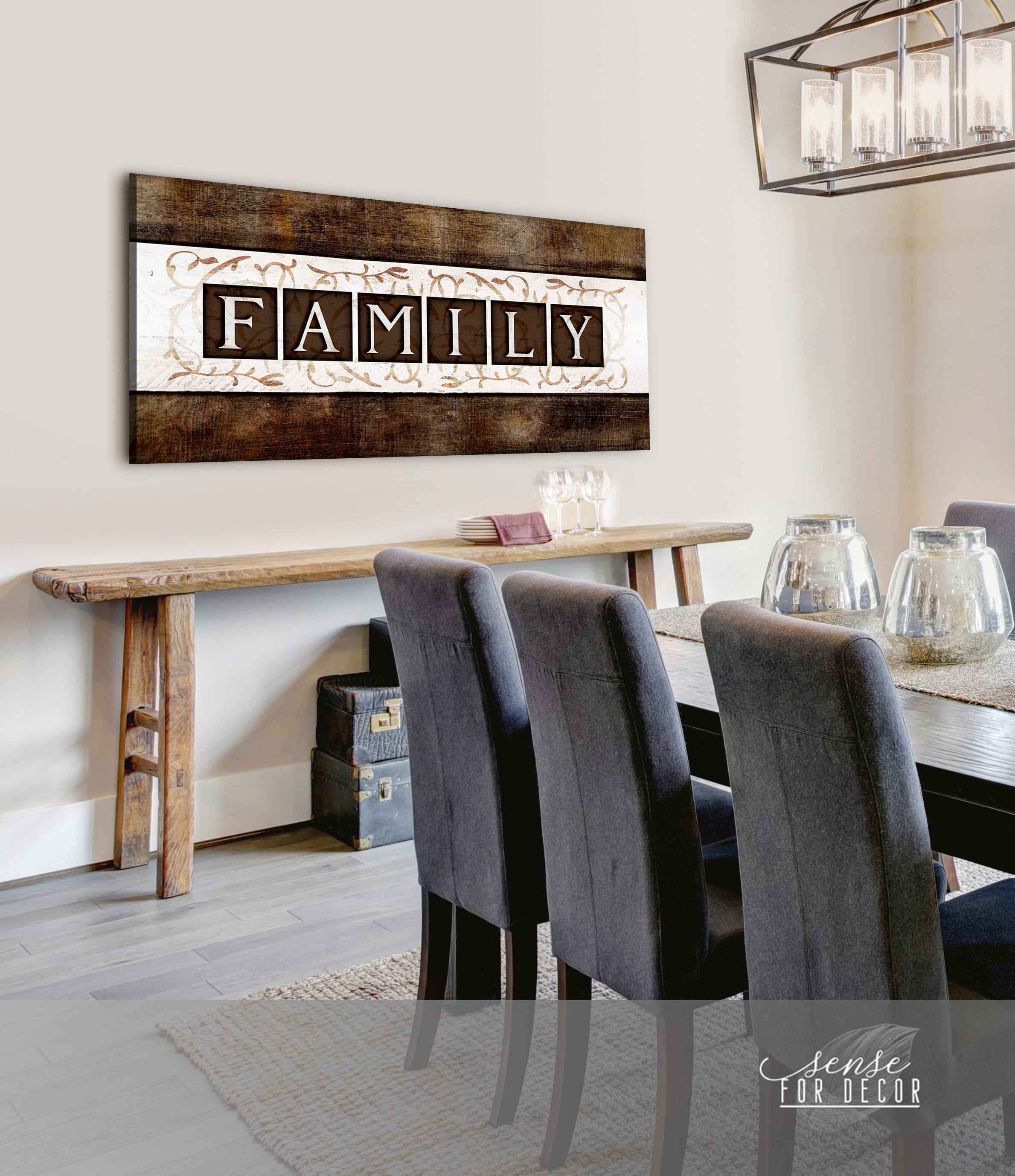 Family Wall Art: Ready-to-Hang Family Blocks Word in Wood Frame - Buy 2 Save 20%