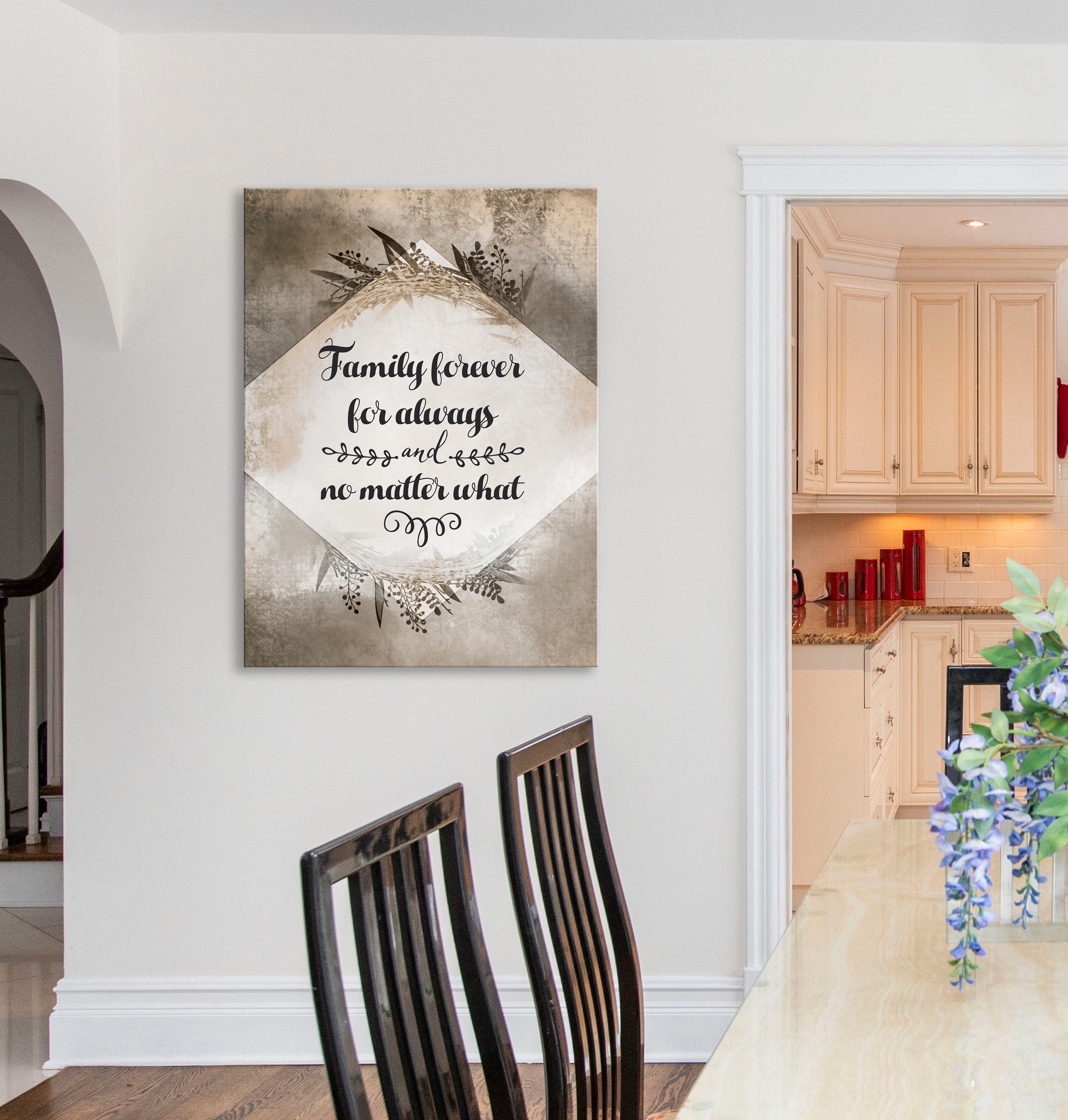 Limited Time Offer! High - Quality Wood - Framed Family Wall Art 'Family Forever for Always No Matter What' Ready to Hang