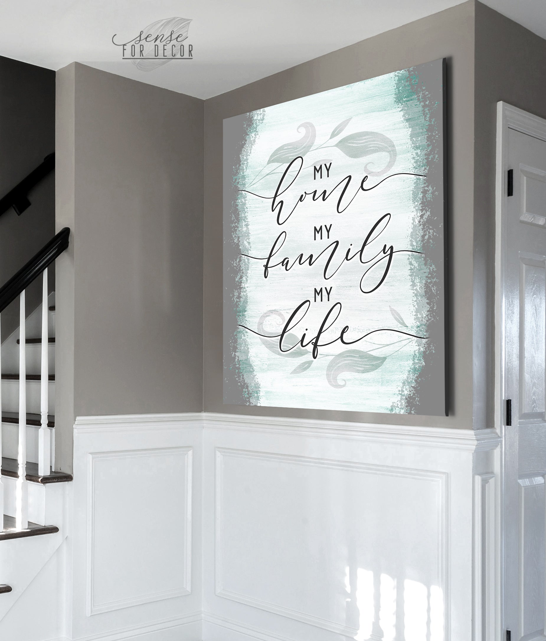 Exclusive Offer! High - Quality Wood - Framed Home Wall Art: My Home My Family My Life, Ready To Hang