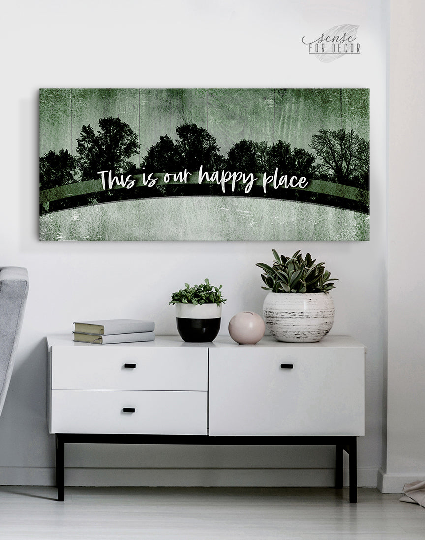 Exclusive! This Is Our Happy Place V15 Home Wall Art - Wood Frame, Ready To Hang