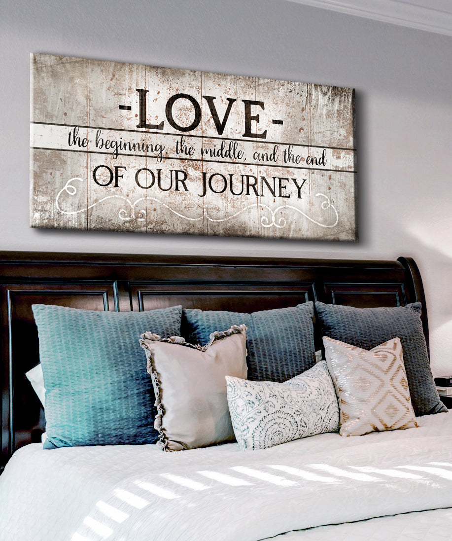 Limited Time Offer! High - Quality Couples Wall Art 'Love The Beginning' with Wood Frame, Ready to Hang