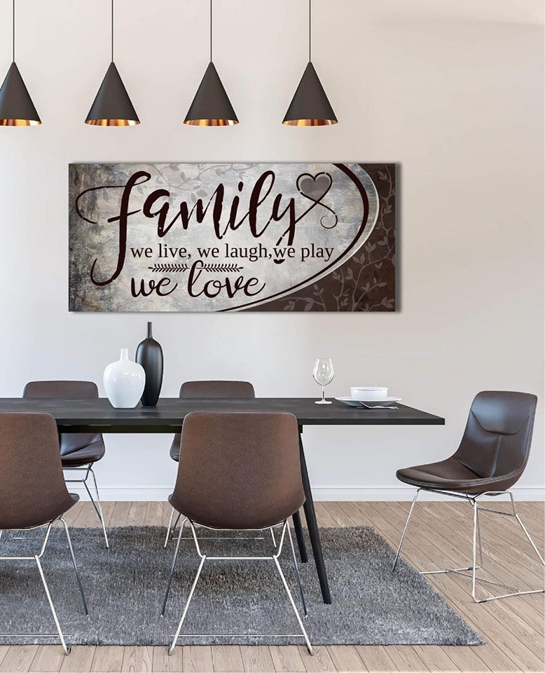 Hot Deal! Family Wall Art: We Live, We Laugh, We Play (Wood Frame, Ready To Hang)
