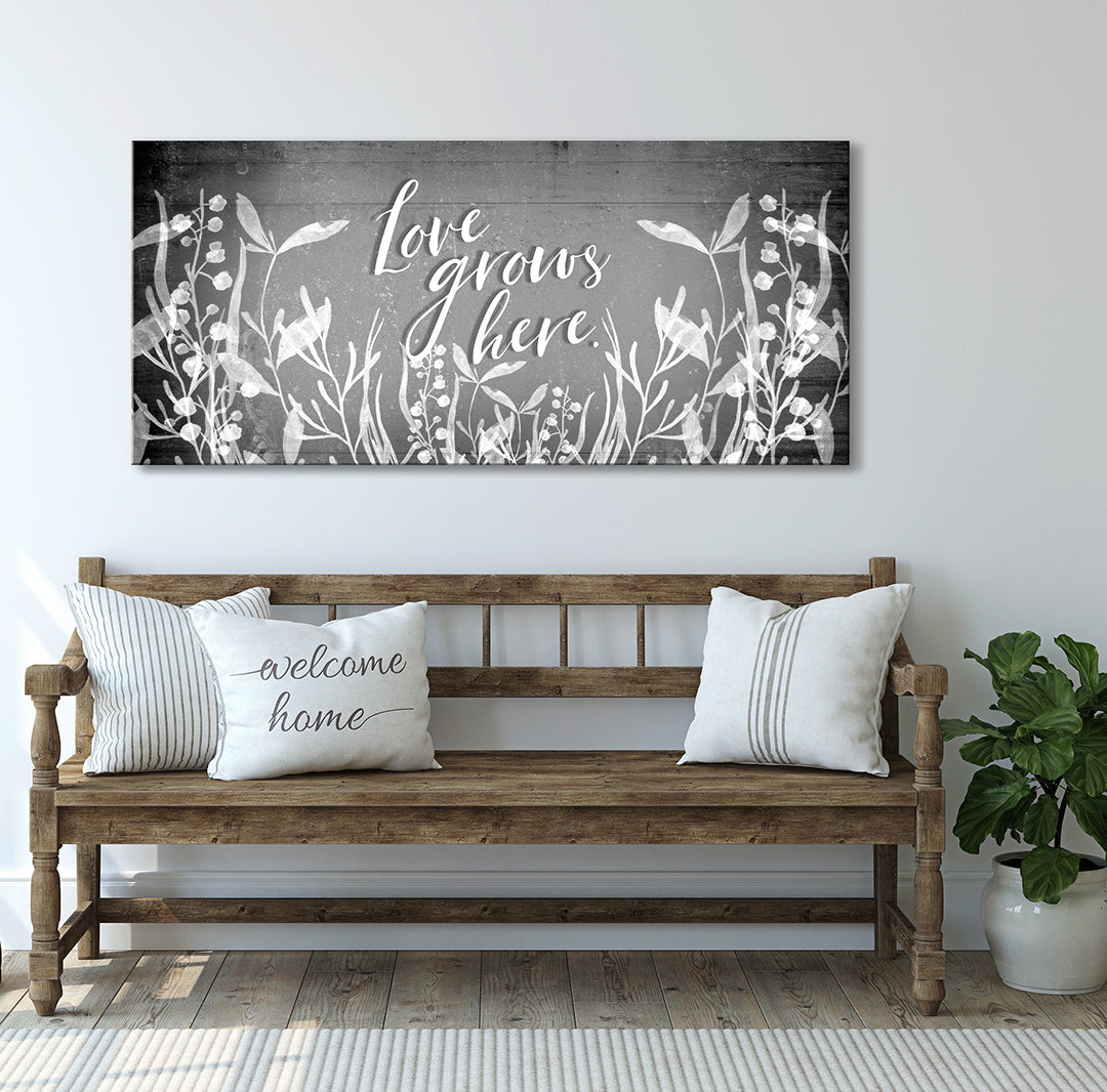 Love Grows Here V3 Family Wall Art: Wood Frame, Ready To Hang - Buy 2, Save 20%