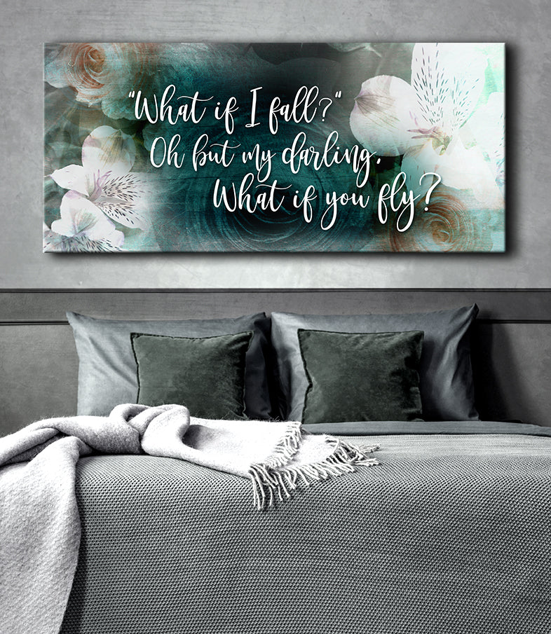 Teen Wall Art - 'What If I Fall' (Wood Frame, Ready To Hang) - Buy 2 Save 20%