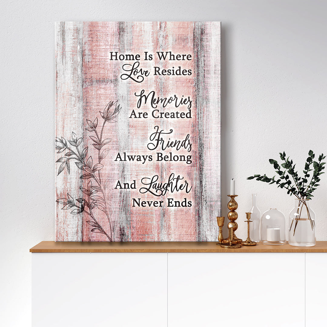 Exclusive! Home Wall Art - 'Home Is Where Love Resides' V5 (Wood Frame, Ready To Hang)