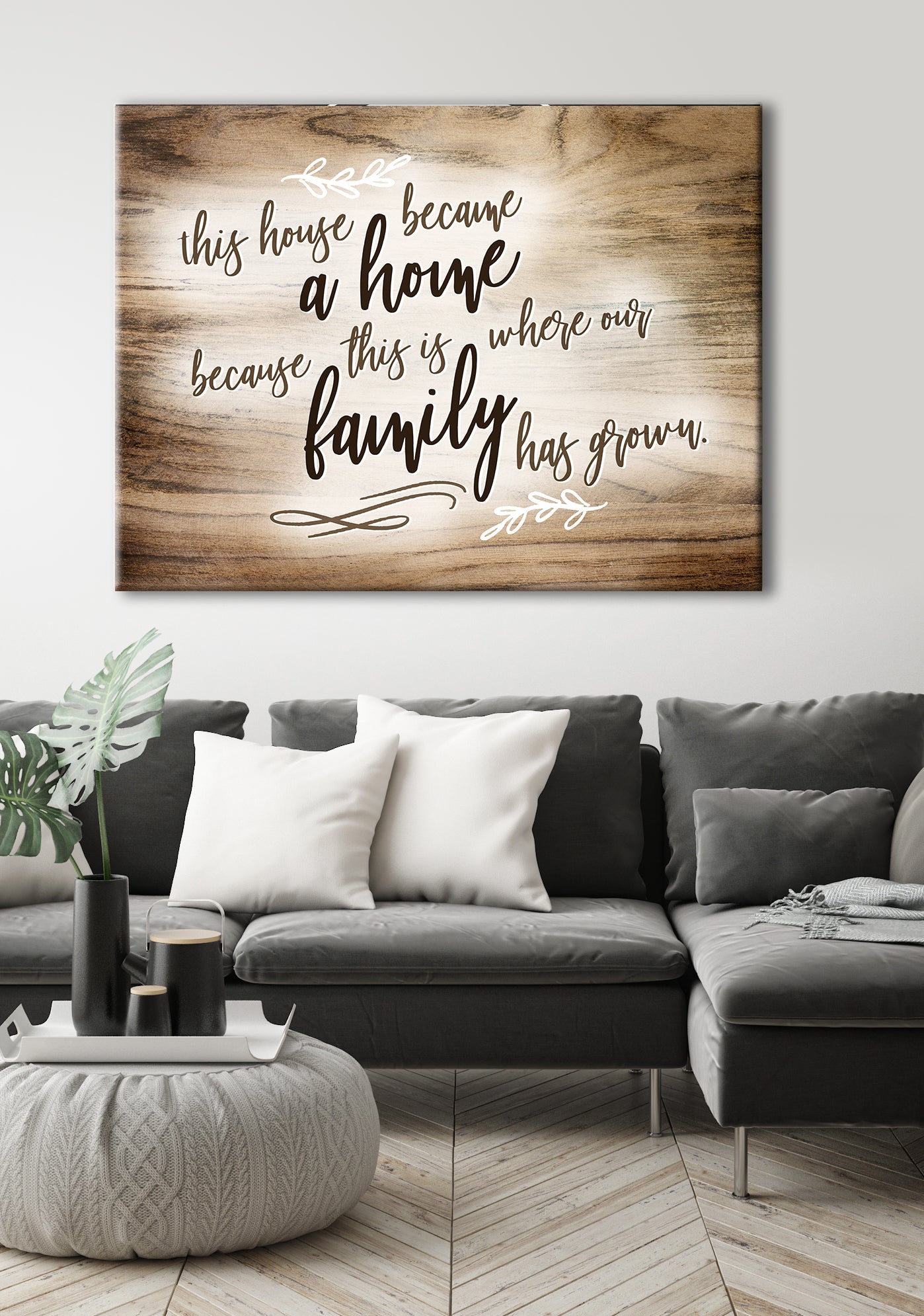 Exclusive: Ready-to-Hang Wood Frame Home Wall Art - 'This House Became a Home'