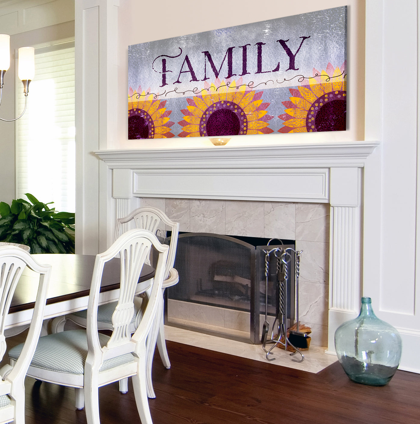 Limited Time Offer! High - Quality Sunflower Family Word Wall Art with Wood Frame, Ready to Hang