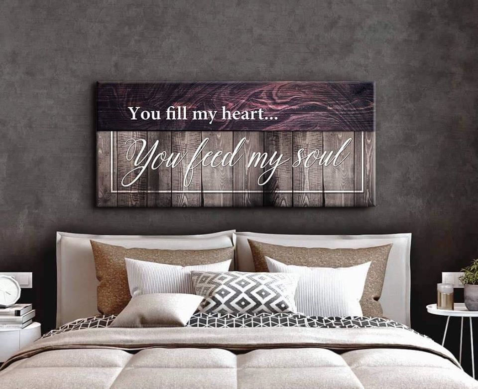 Hot Deal! Ready-to-Hang Wood Frame Couples Wall Art - 'You Fill My Heart V2'