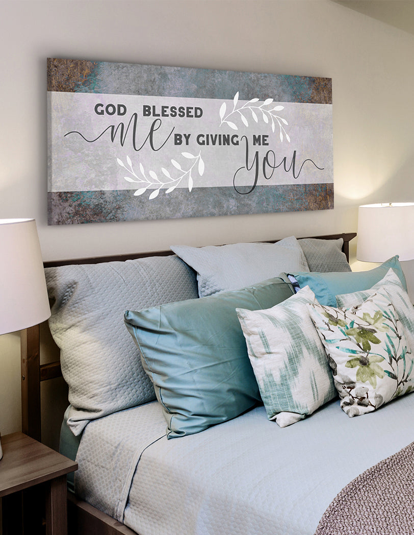 Christian Wall Art: God Blessed Me - Wood Frame Ready-to-Hang, Buy 2 Save 20%