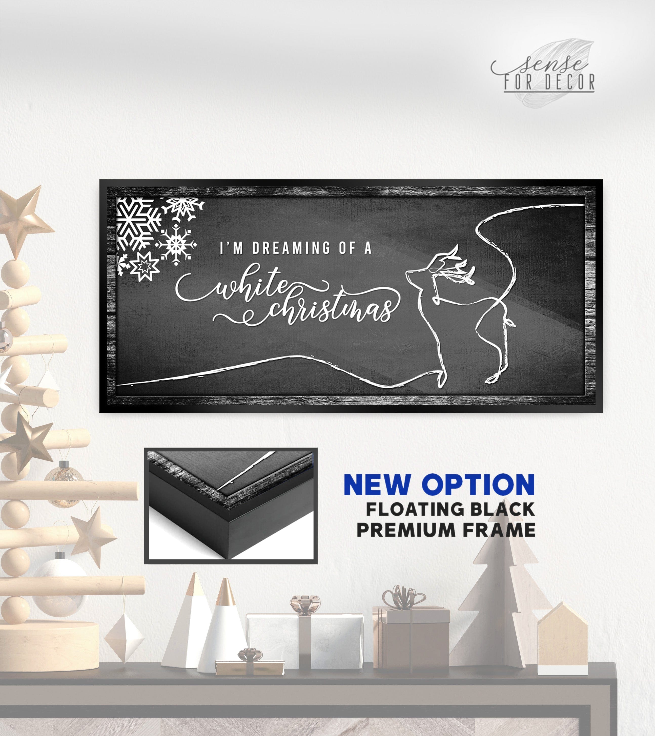 Hot Deal! Holiday Wall Decor - 'I'm Dreaming of a White Christmas' Sign with Wood Frame, Ready to Hang