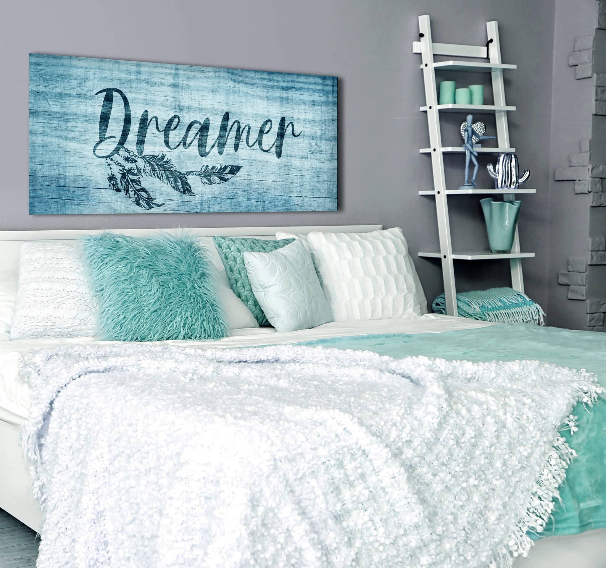 Exclusive Bedroom Wall Art - 'Dreamer' with Wood Frame, Ready To Hang! Buy 2, Save 20%