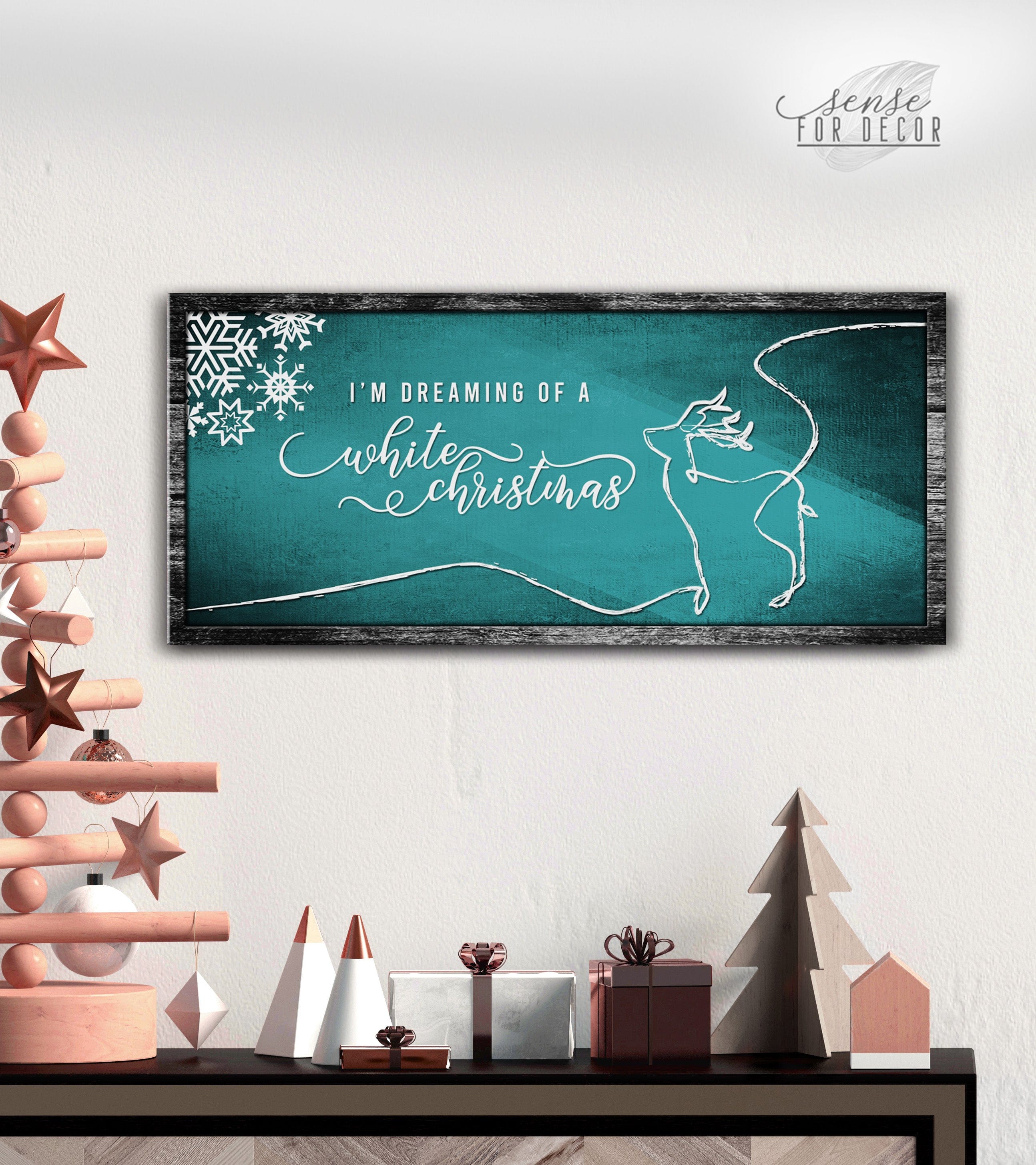 Hot Deal! Holiday Wall Decor - 'I'm Dreaming of a White Christmas' Sign with Wood Frame, Ready to Hang