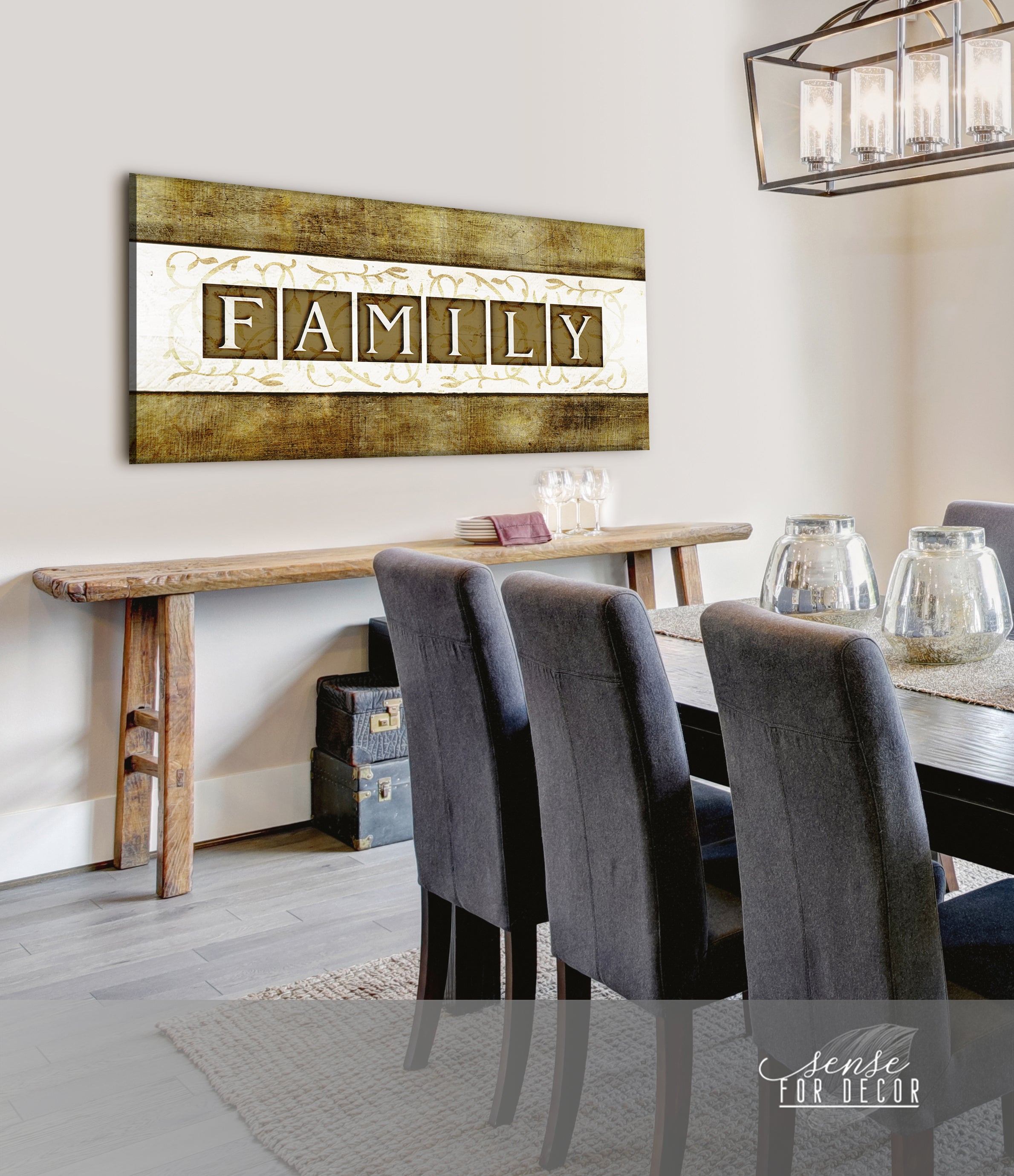 Family Wall Art: Ready-to-Hang Family Blocks Word in Wood Frame - Buy 2 Save 20%