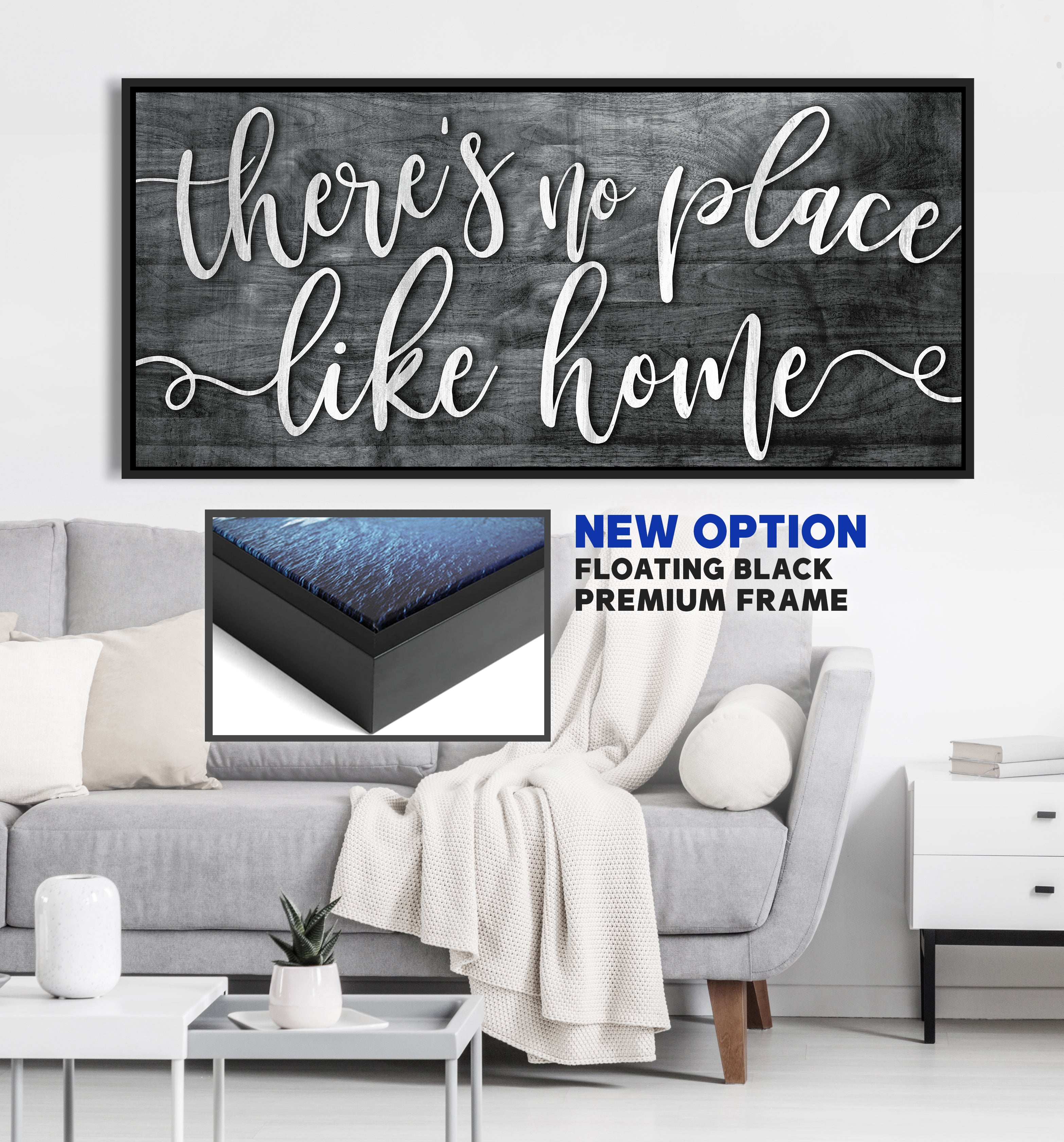 High - Quality Wood - Framed 'There's No Place Like Home' Wall Art, Ready to Hang