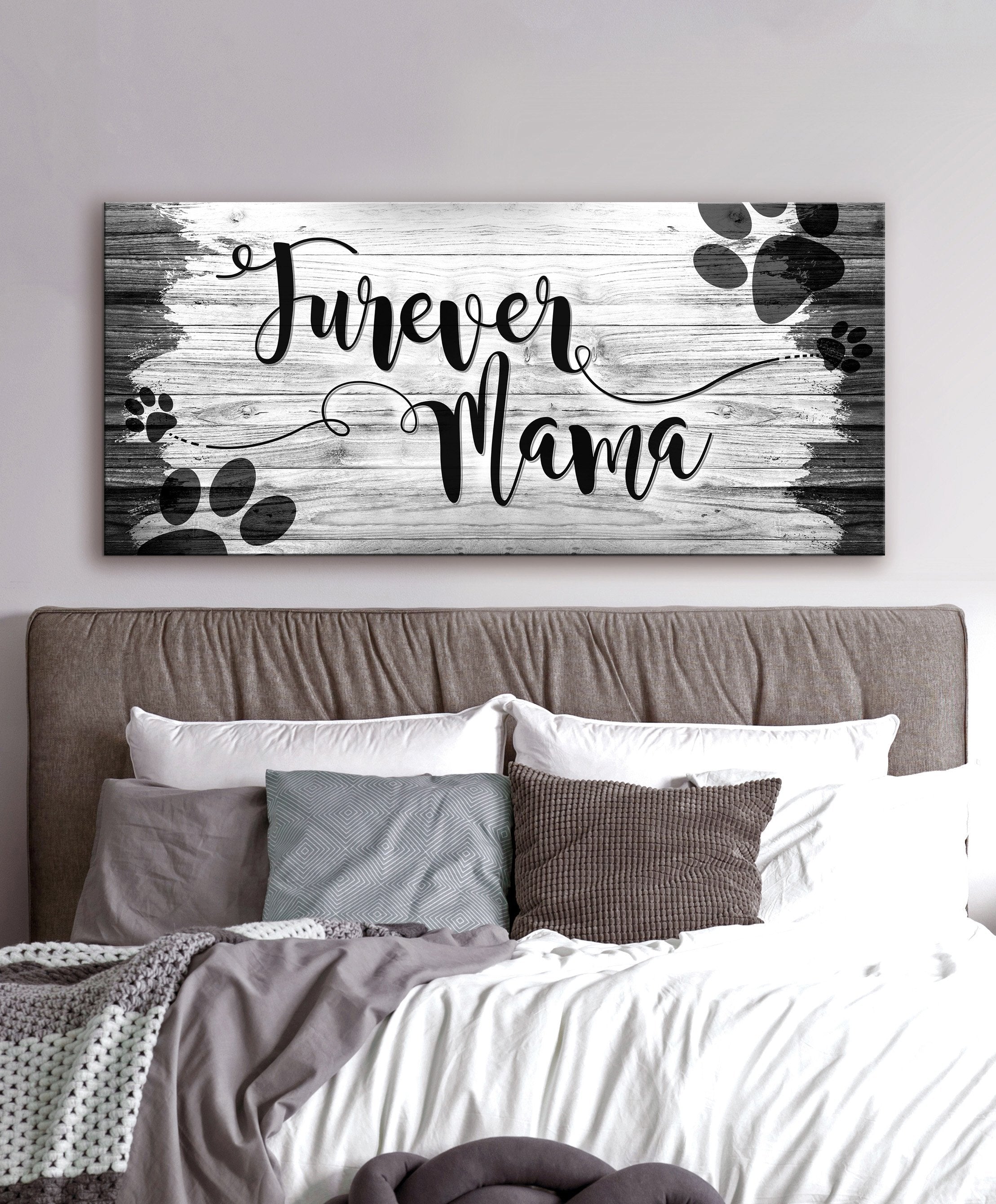 High - Quality Wood - Framed Pet Wall Art: Furever Mama, Ready To Hang
