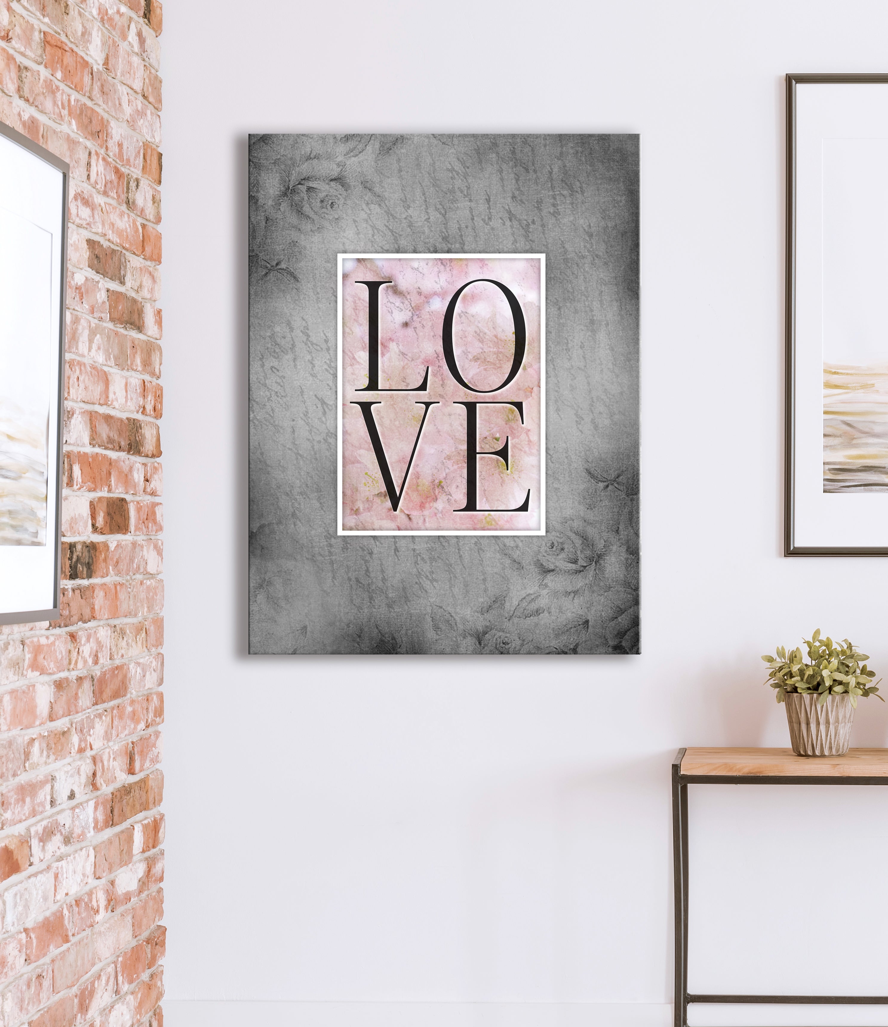 High - Quality Couples LOVE Letters Wall Art with Wood Frame, Ready to Hang