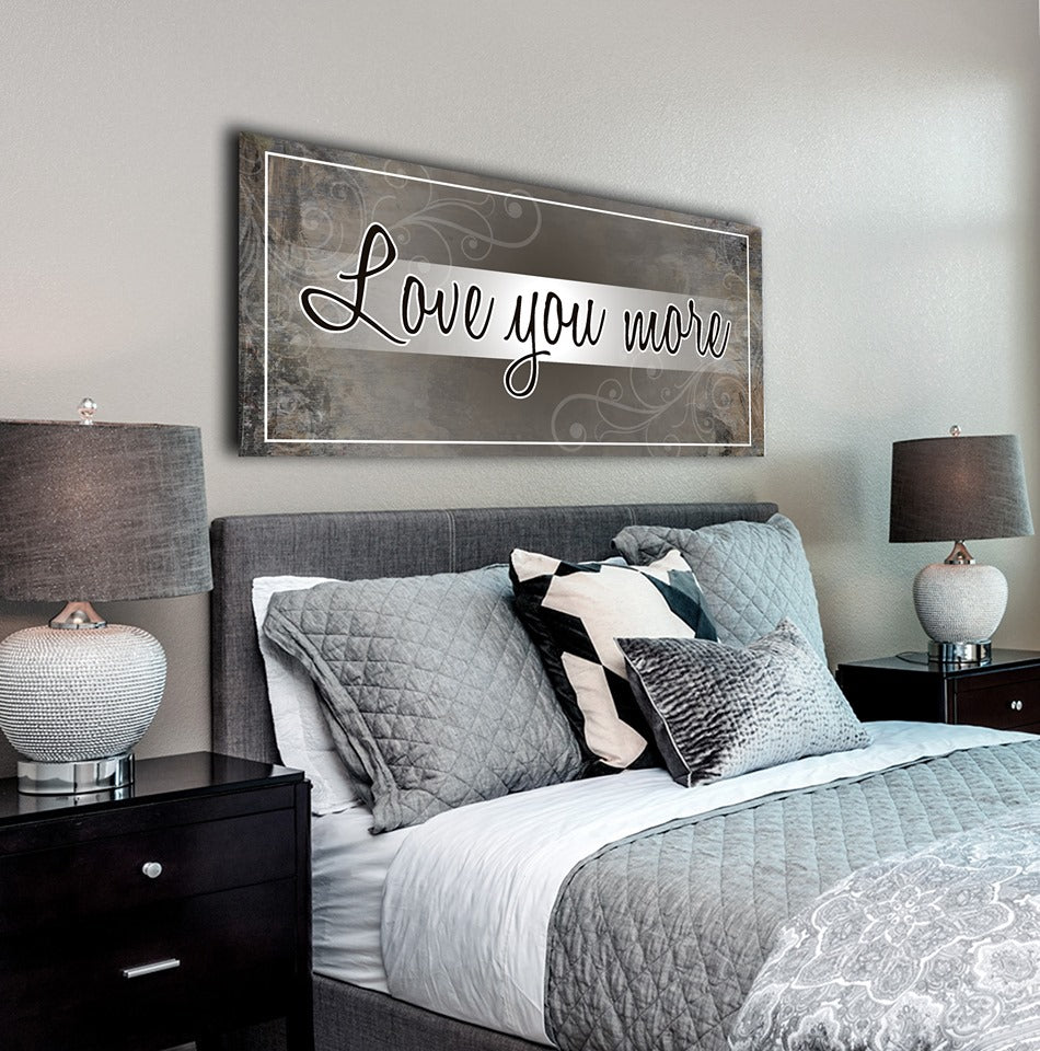 Hot! Couples Wall Art - 'Love You More' (Wood Frame, Ready To Hang)