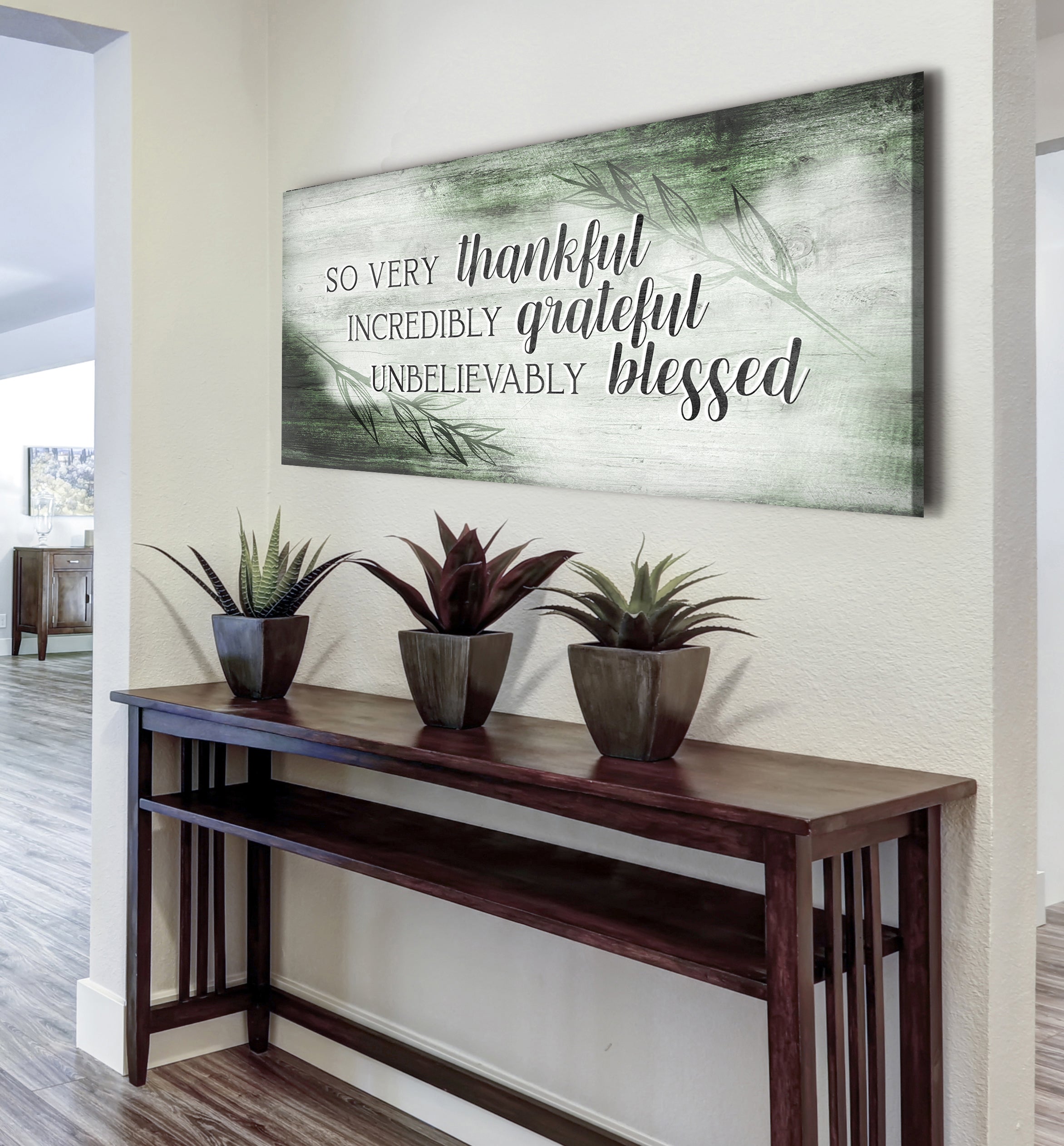 Hot Deal! Christian Wall Art - 'So Very Thankful V23' with Wood Frame, Ready to Hang