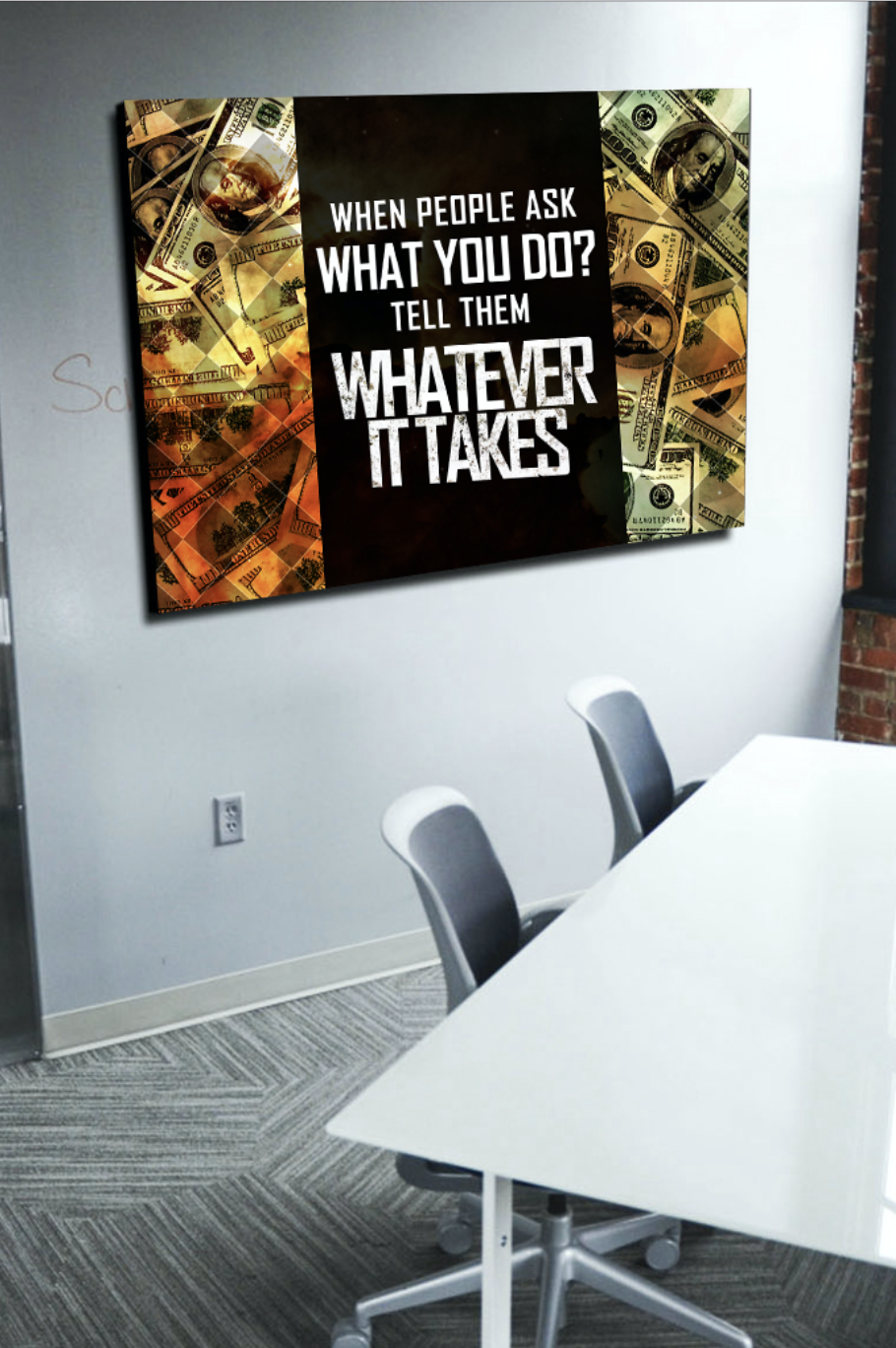 Exclusive Business Wall Art - Do Whatever It Takes, Wood Frame, Ready To Hang! Buy 2 Get 20% Off