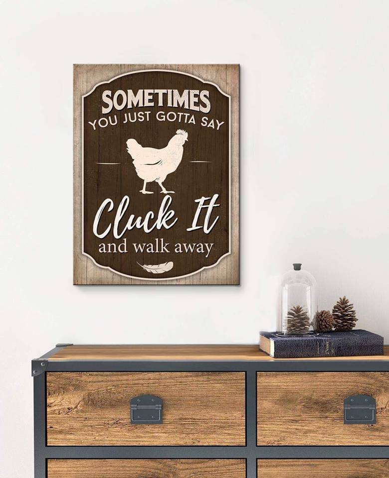 Hot Deal! Ready - To - Hang Cluck It Home Wall Art with Wood Frame
