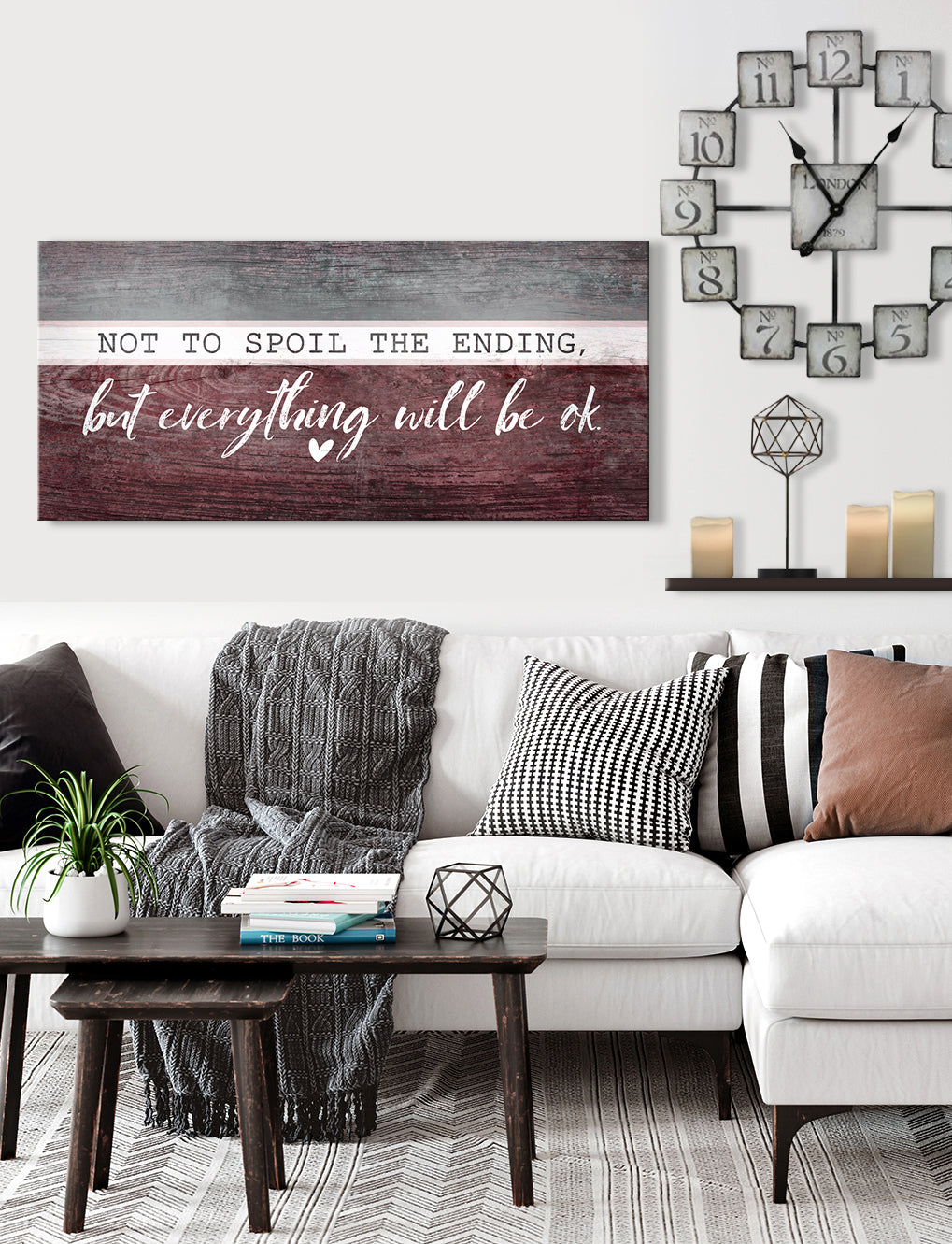 Hot Deal! Ready-to-Hang Wood Frame Home Wall Art: Not To Spoil The Ending