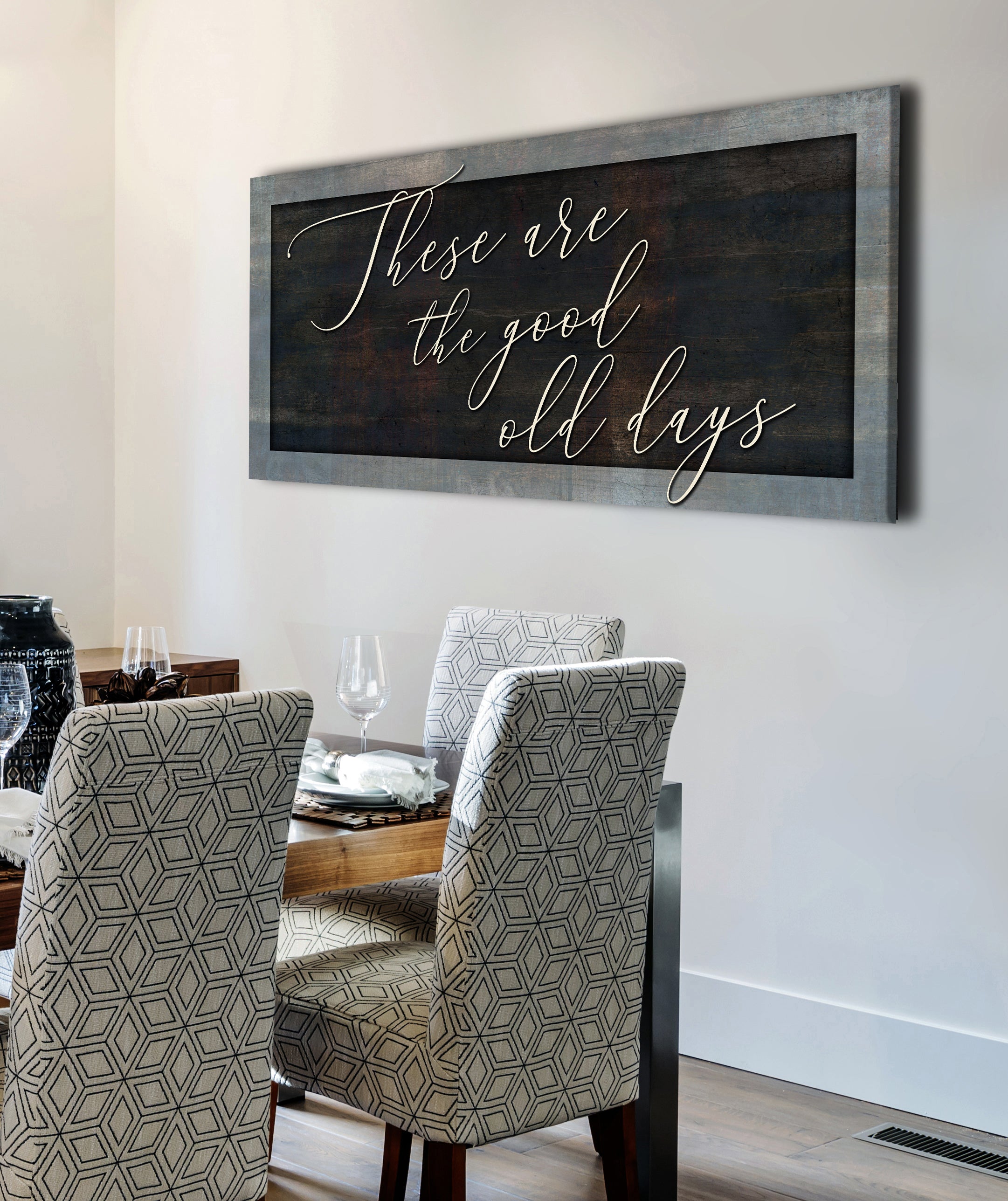 Exclusive Home Wall Art: 'These Are The Good Old Days' with Wood Frame, Ready to Hang - Buy 2 Save 20%