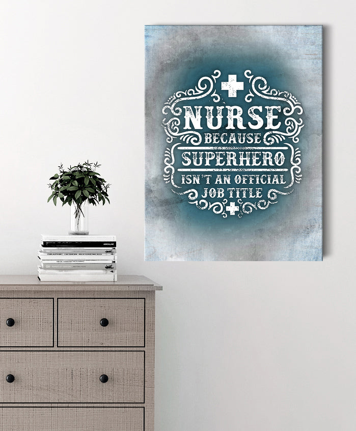 Ready-to-Hang Wood Frame Nurse Wall Art: Nurse as Superhero