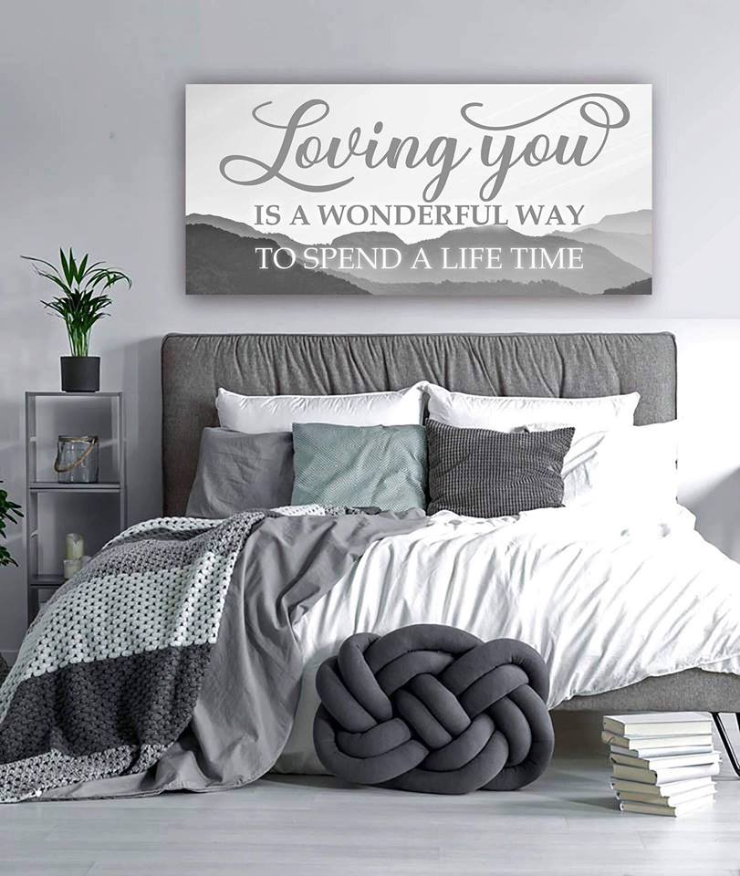 Exclusive Couples Wall Art - Loving You A Lifetime V5 with Wood Frame, Ready to Hang! Buy 2 Save 20%