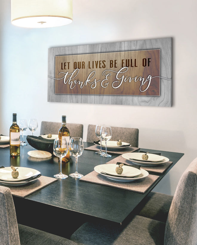 High - Quality Wood - Framed Home Wall Art, Ready to Hang, Spreading Thanks & Giving