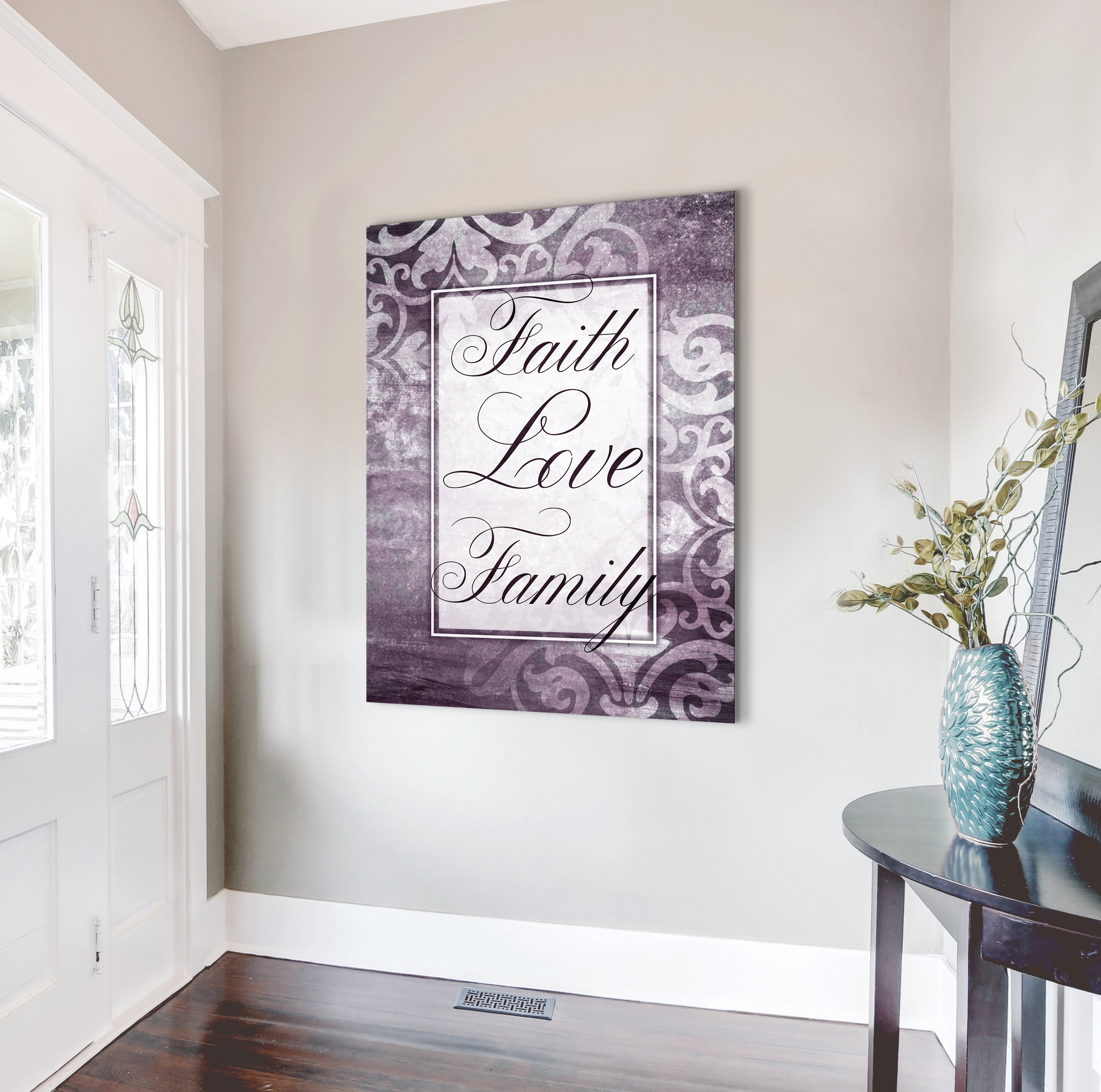Hot Sale! Ready - To - Hang Wood - Framed Home Wall Art: Faith, Love, Family