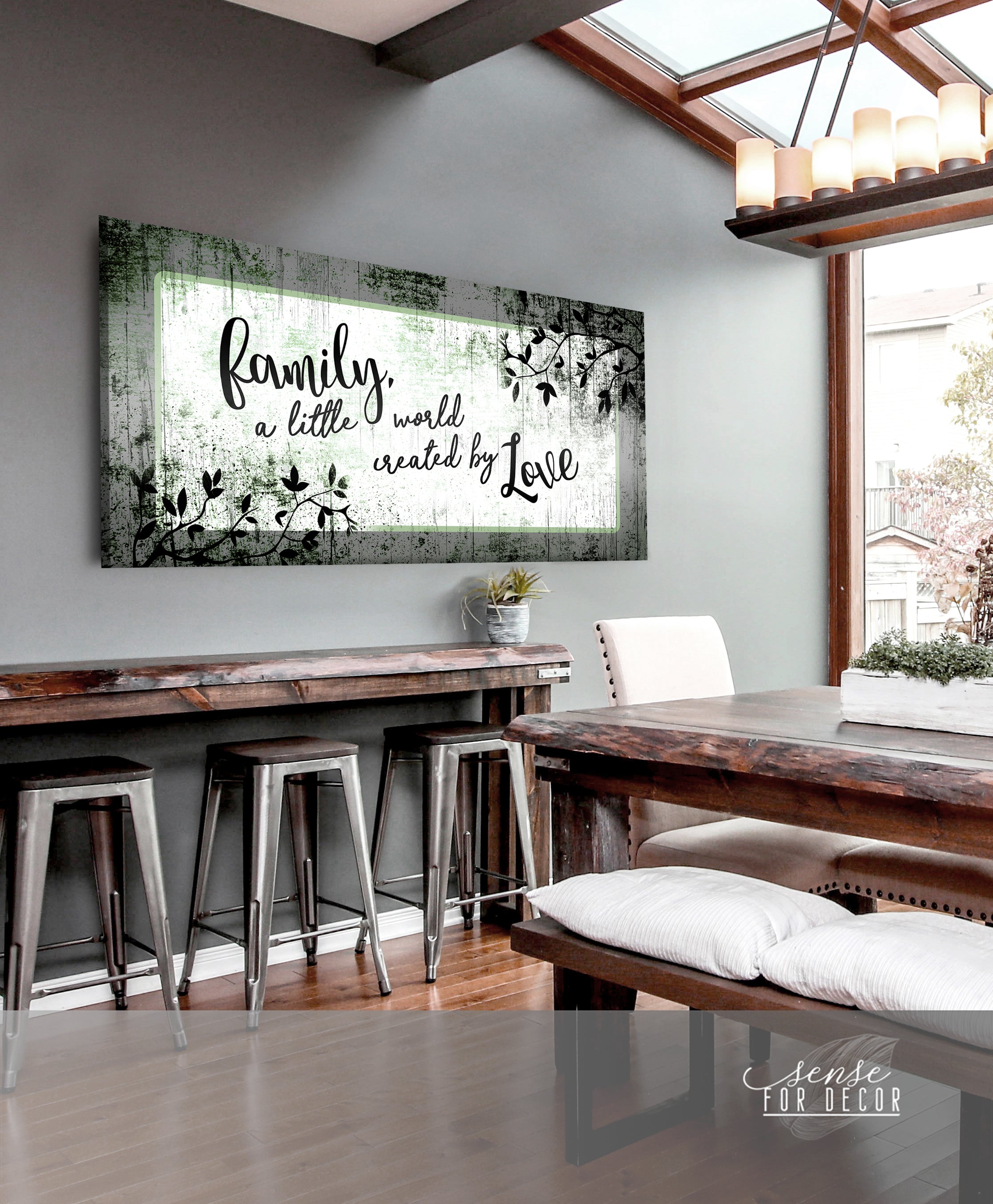High - quality Wood - framed Family Wall Art: A Little World of Love (Ready To Hang)