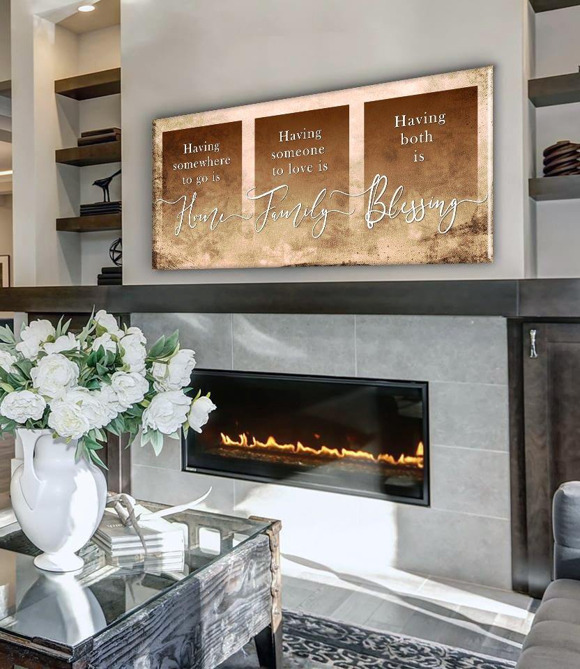 Home Wall Art: 'Having Somewhere To Go Is Home' V2 - Wood Frame, Ready To Hang! Buy 2 Save 20%