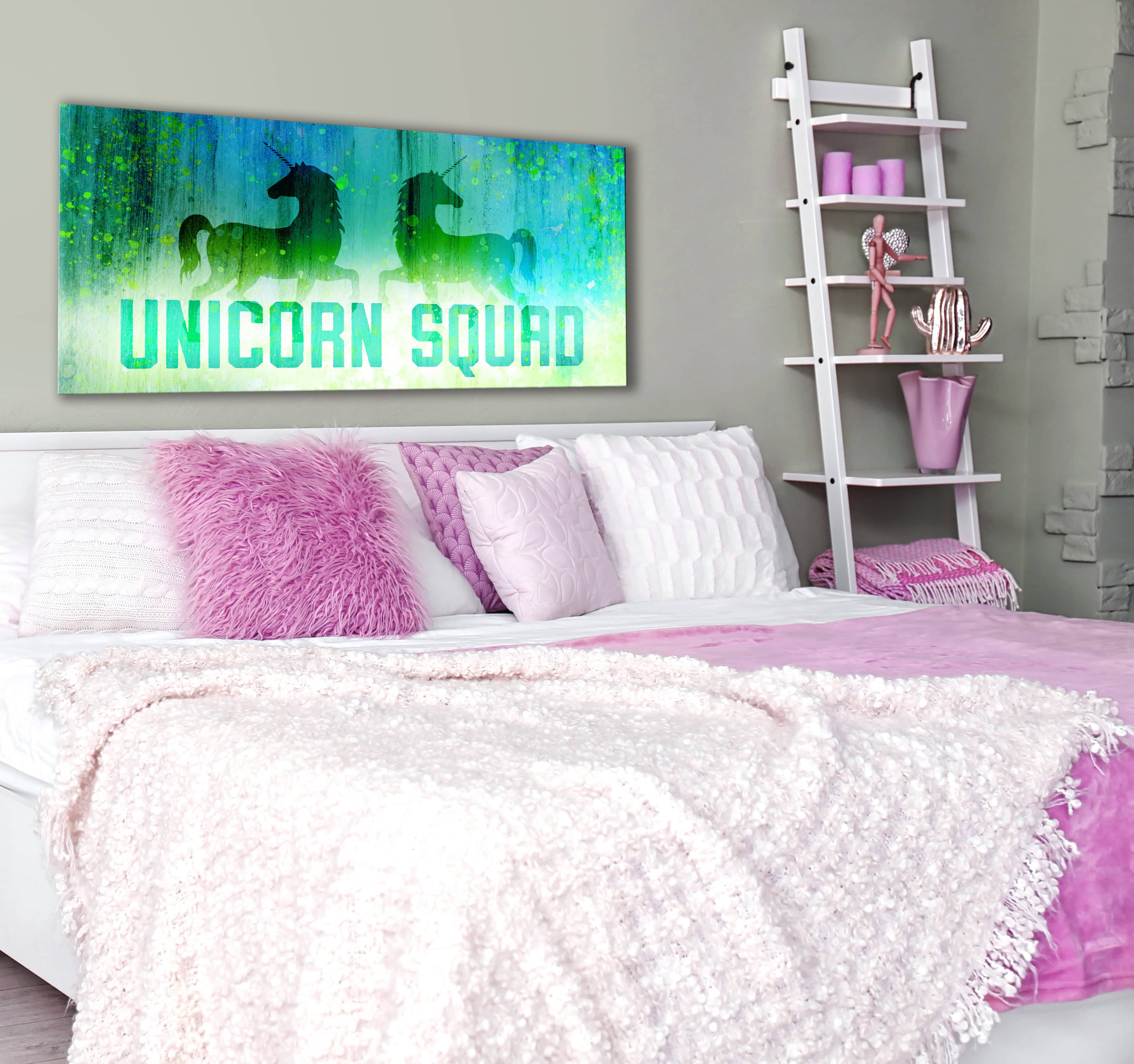 Ready-to-Hang Unicorn Squad Wood Frame Bedroom Wall Art