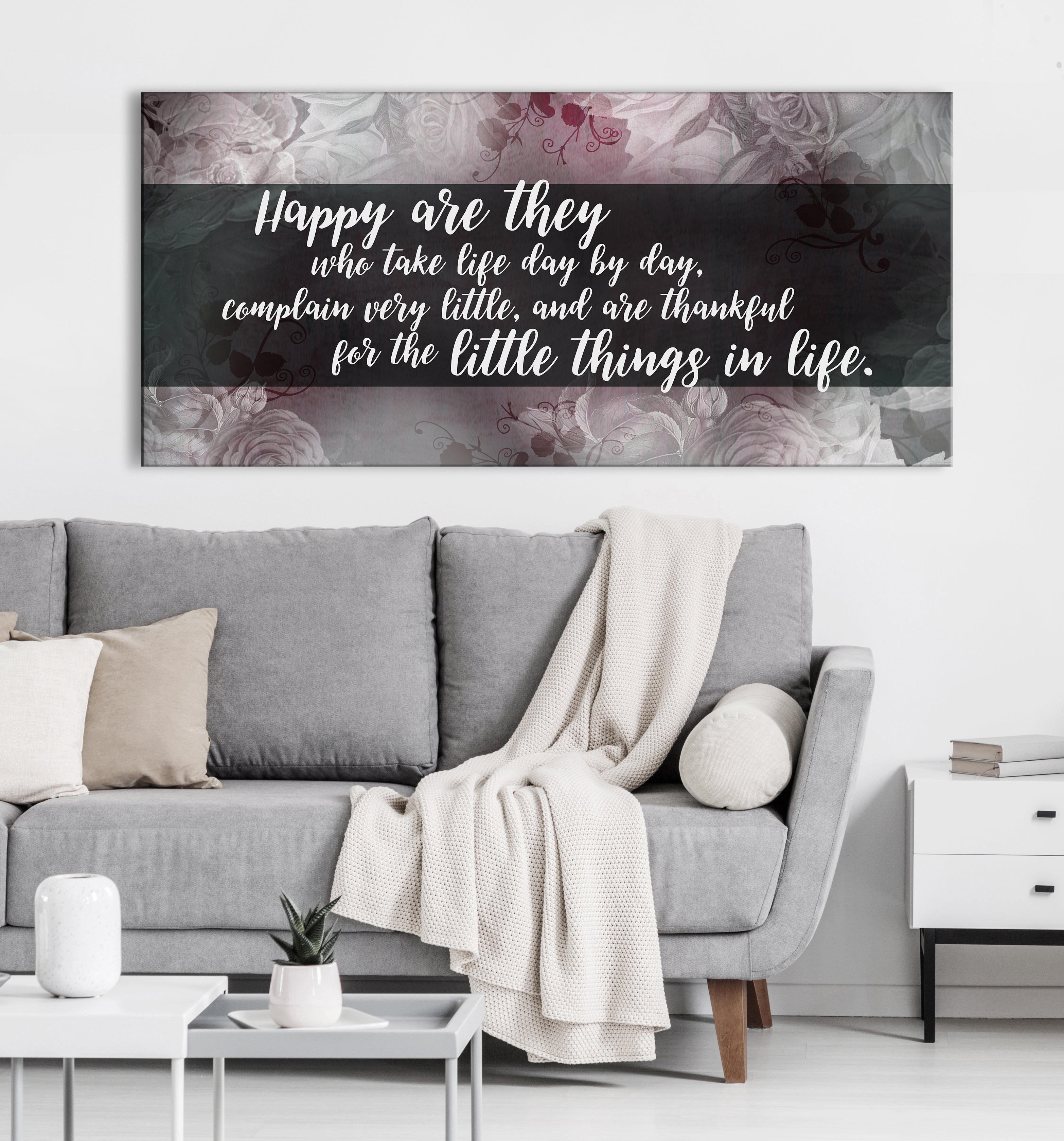 High - Quality Wood - Framed Wall Art: 'Happy Are They Who Take Life' Ready to Hang