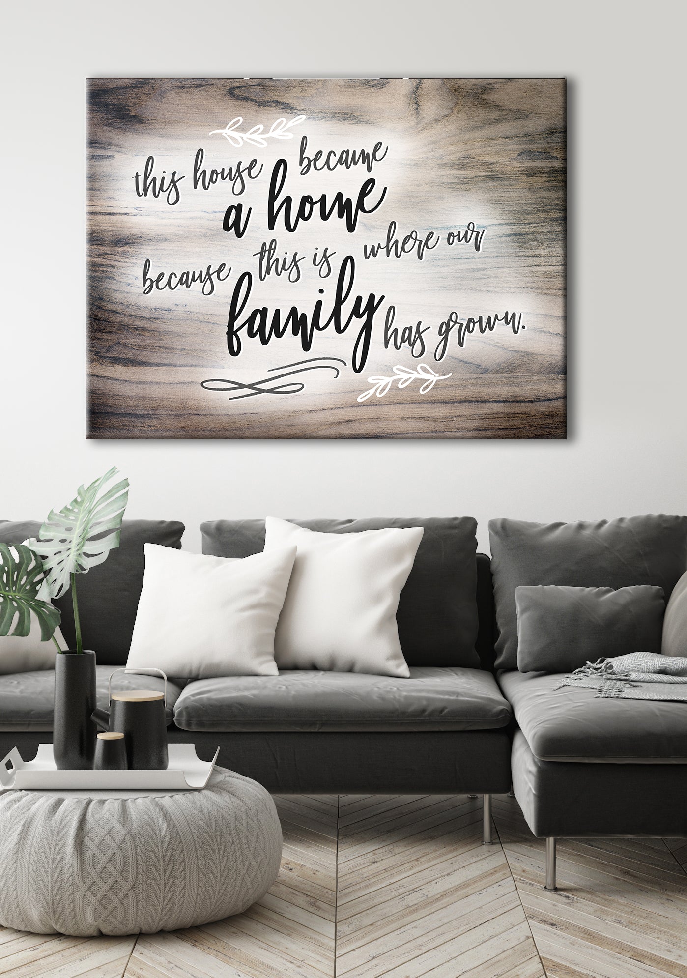 Exclusive: Ready-to-Hang Wood Frame Home Wall Art - 'This House Became a Home'