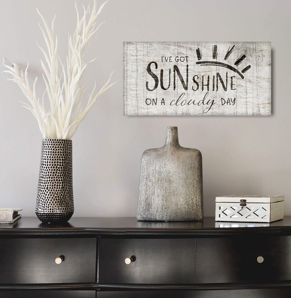 Ready-to-Hang Wood Frame Home Wall Art: Sunshine on a Cloudy Day