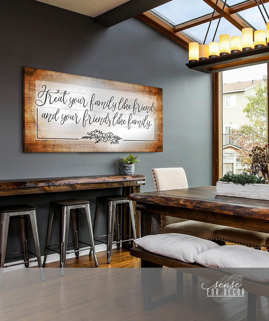 Exclusive Family Wall Art (Wood Frame, Ready To Hang): Treat Your Family Like Friends! Buy 2 Save 20%