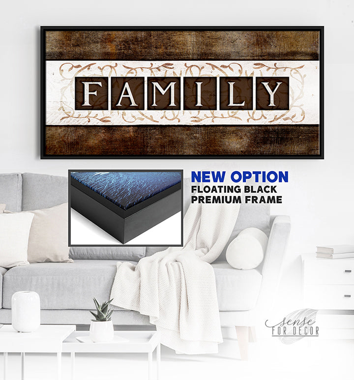 Family Wall Art: Ready-to-Hang Family Blocks Word in Wood Frame - Buy 2 Save 20%