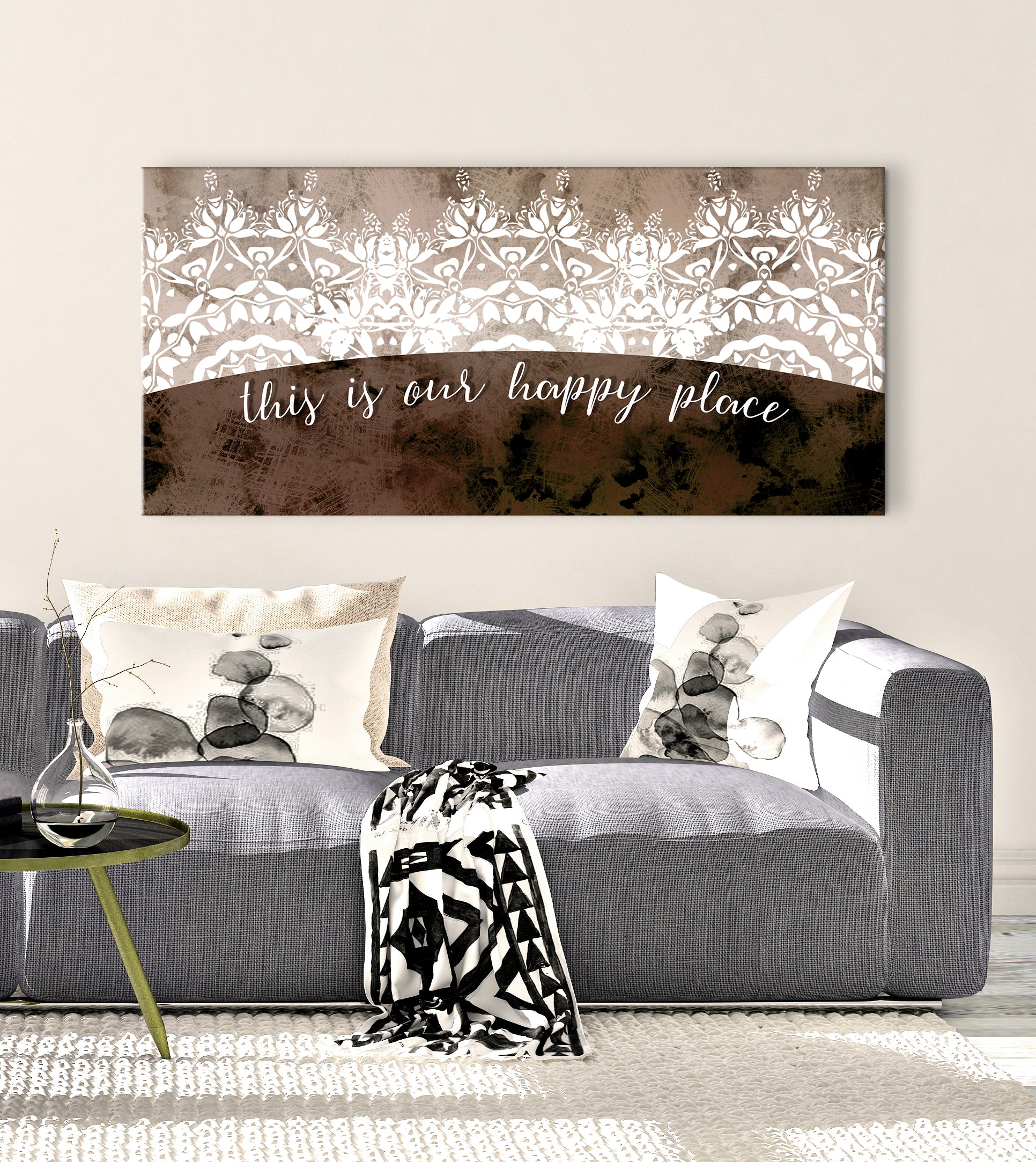 Ready-to-Hang Wood Frame Home Wall Art: This Is Our Happy Place V13