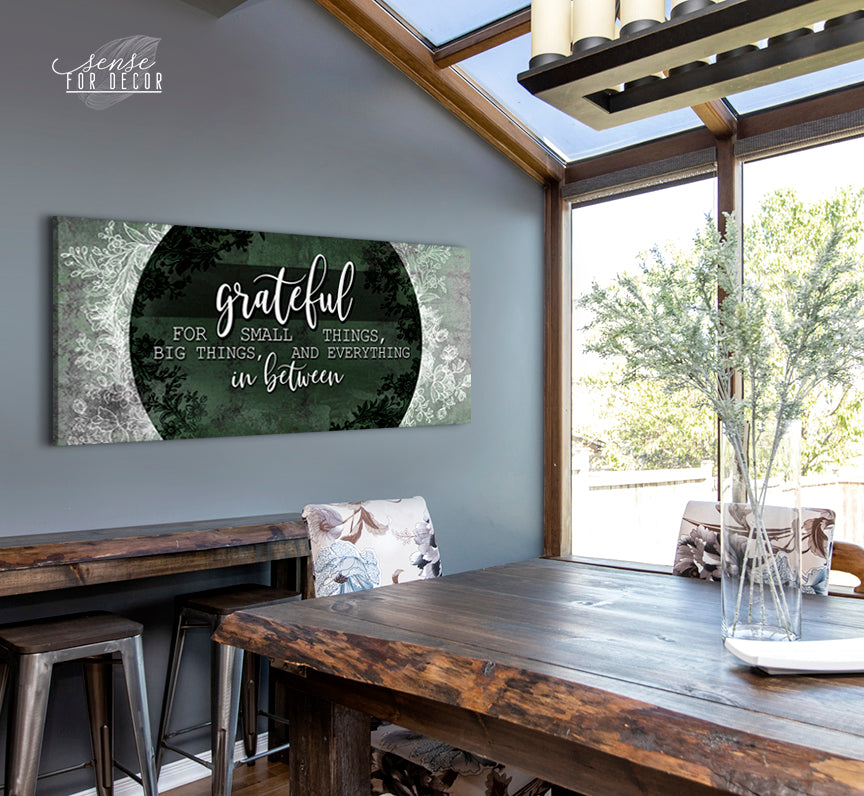 Christian Wall Art: Grateful for Small Things V3 - Wood Frame, Ready to Hang! Buy 2, Save 20%