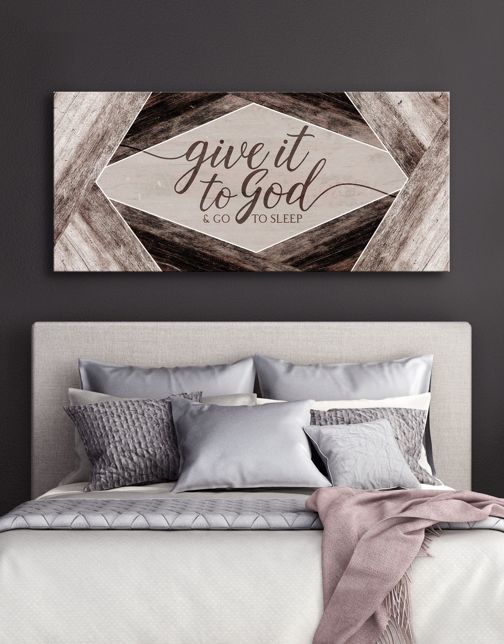 Hot Sale! Christian Wall Art - 'Give It To God V5' with Wood Frame, Ready to Hang