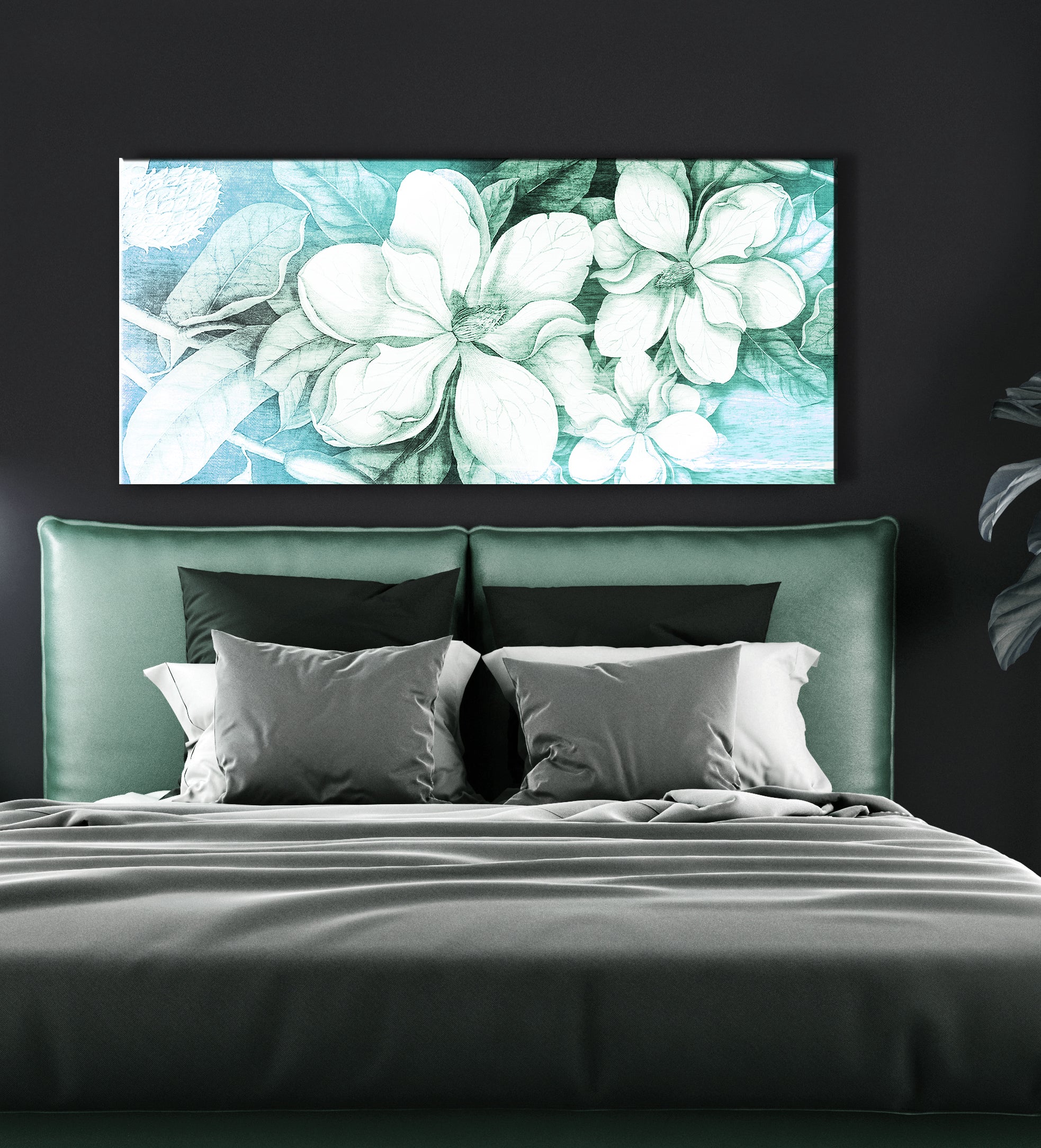 Hot Sale! Ready-to-Hang Magnolia Flower Wall Art with Wood Frame for Your Home
