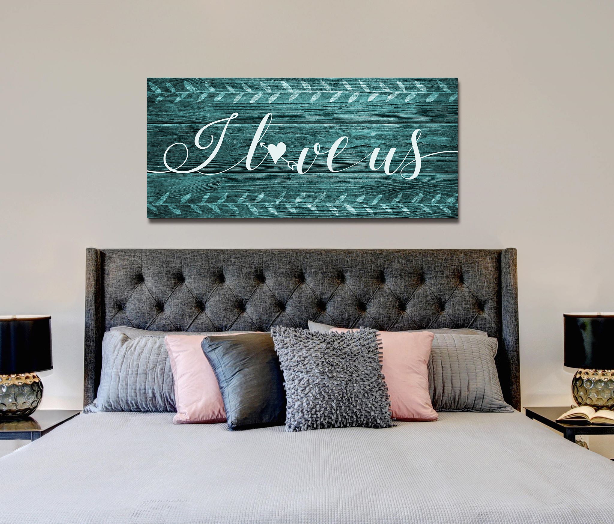 Hot Deal! High - quality Couples Wall Art 'I Love Us V2' with Wood Frame, Ready to Hang