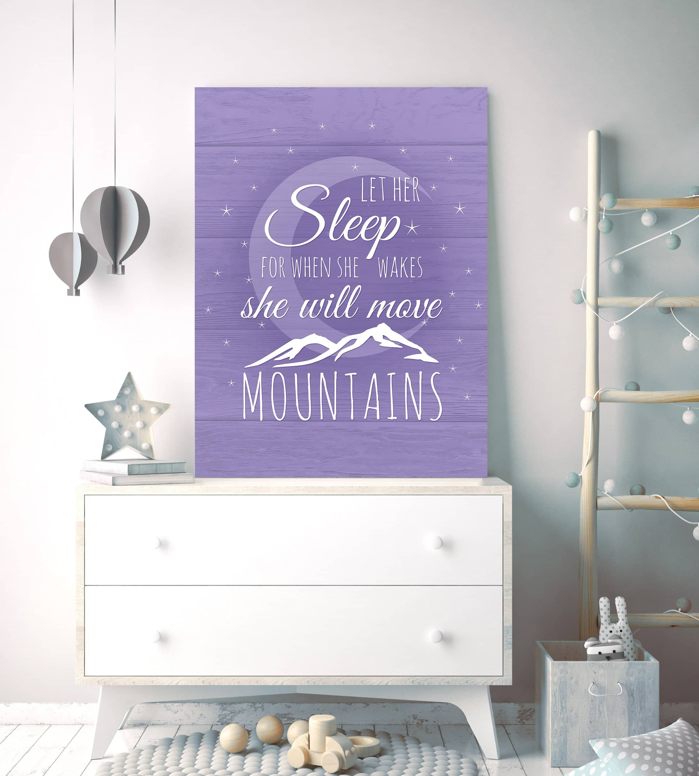 Exclusive Offer: Ready - to - Hang Wood - Framed Baby Room Wall Art 'Let Her Sleep'