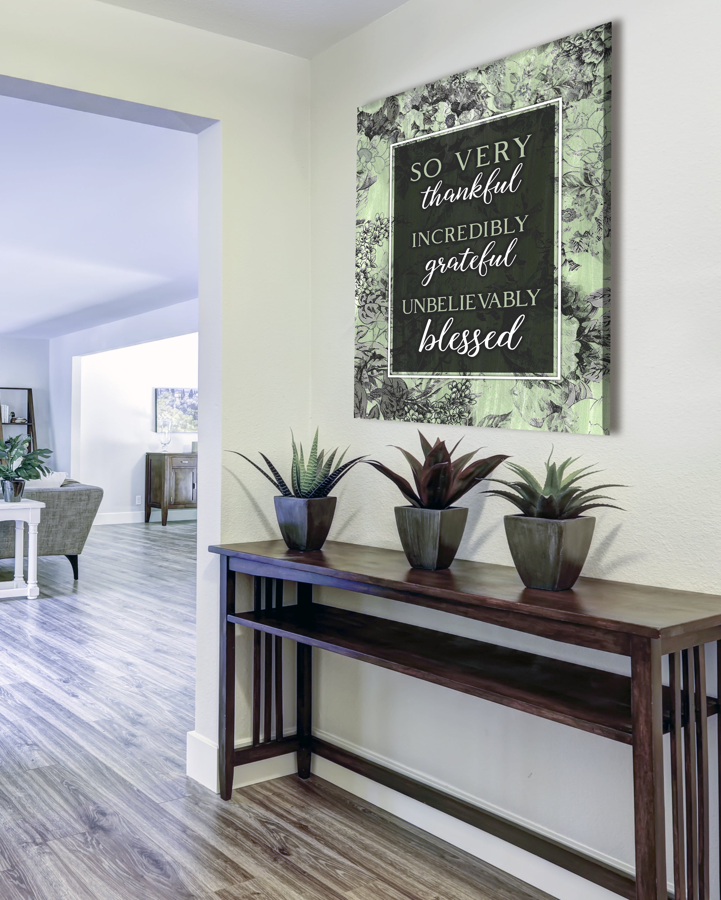High - Quality Christian Wall Art: 'So Very Thankful V17' with Wood Frame for Easy Hanging